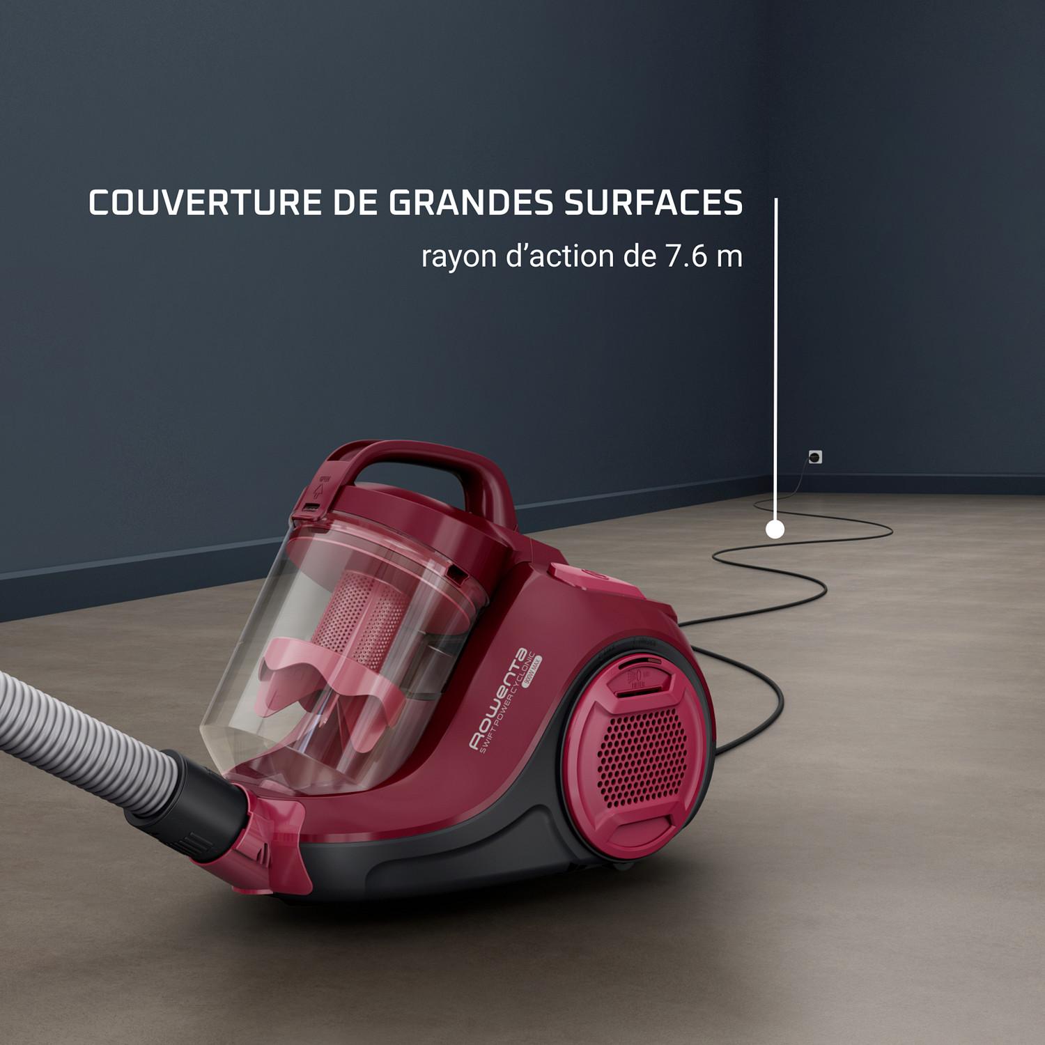 Voir la diapositive 7 : ROWENTA Aspirateur traîneau sans sac RO2910EA - Rouge