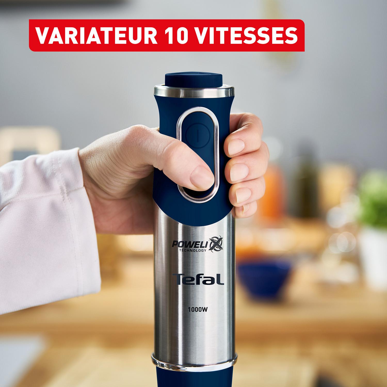 Voir la diapositive 3 : TEFAL Mixeur plongeant HB6554F0 - Bleu