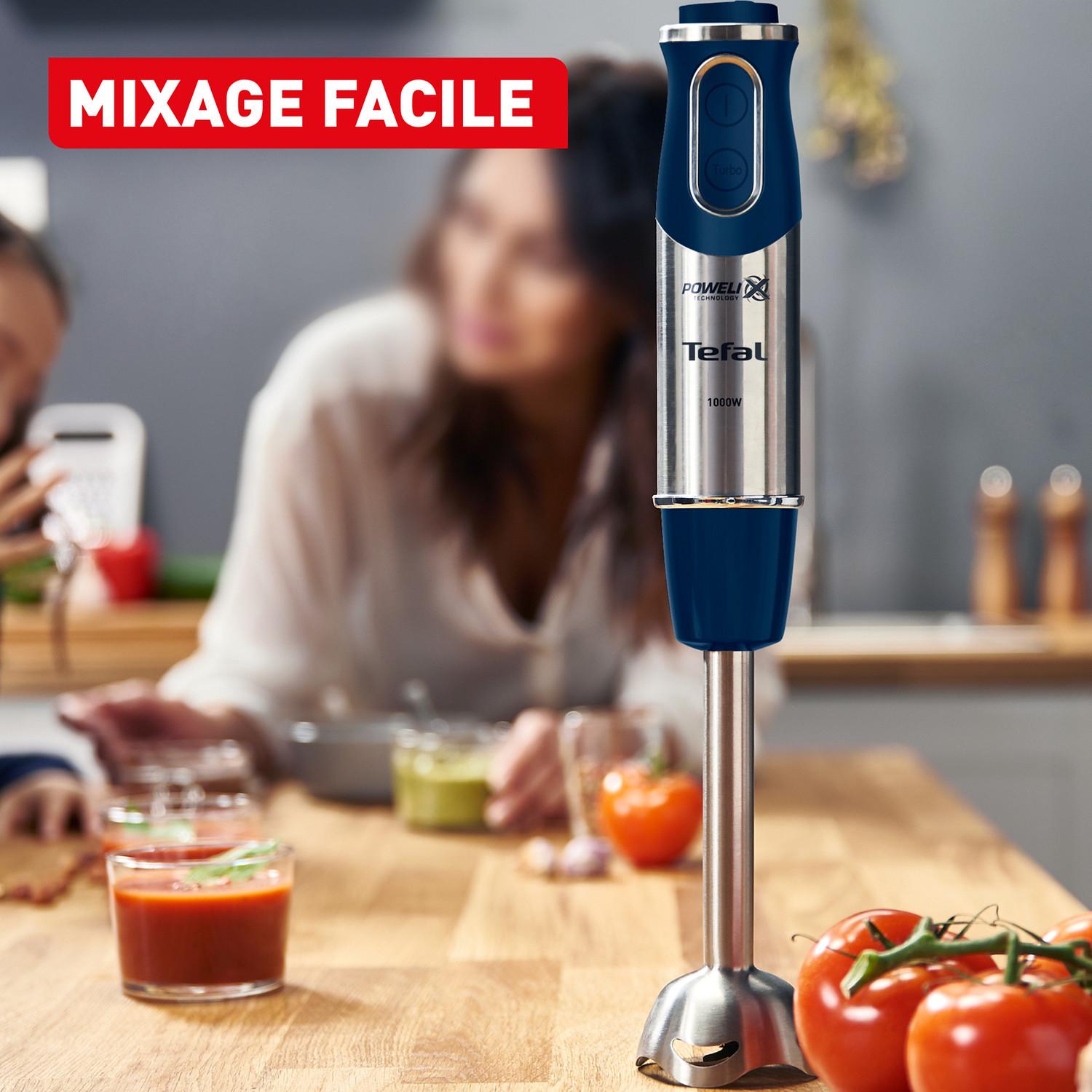 Voir la diapositive 4 : TEFAL Mixeur plongeant HB6554F0 - Bleu