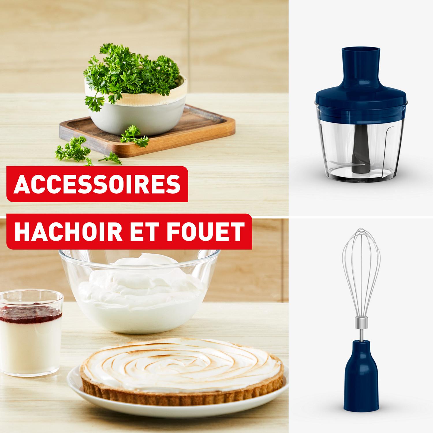 Voir la diapositive 5 : TEFAL Mixeur plongeant HB6554F0 - Bleu