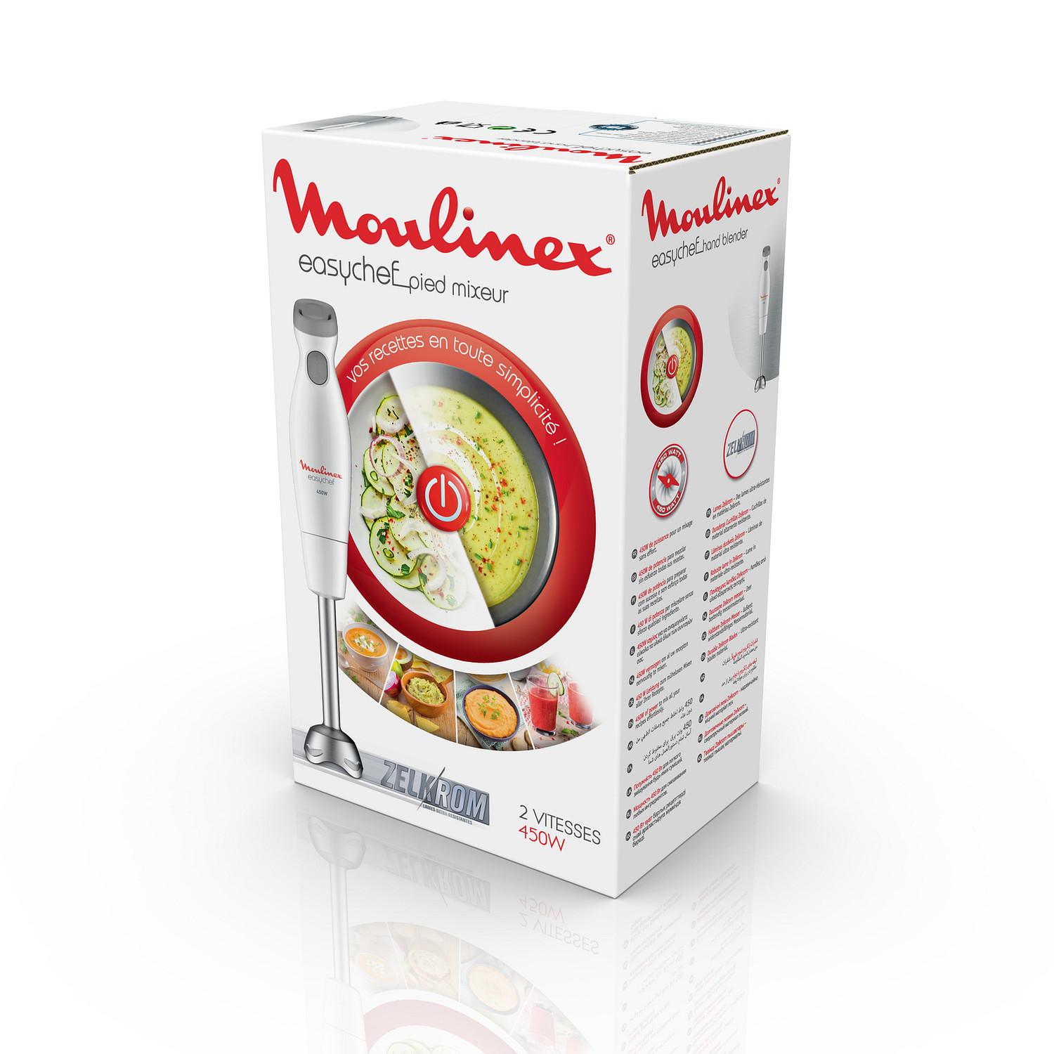 Voir la diapositive 8 : MOULINEX Mixeur plongeant DD451110 - Blanc