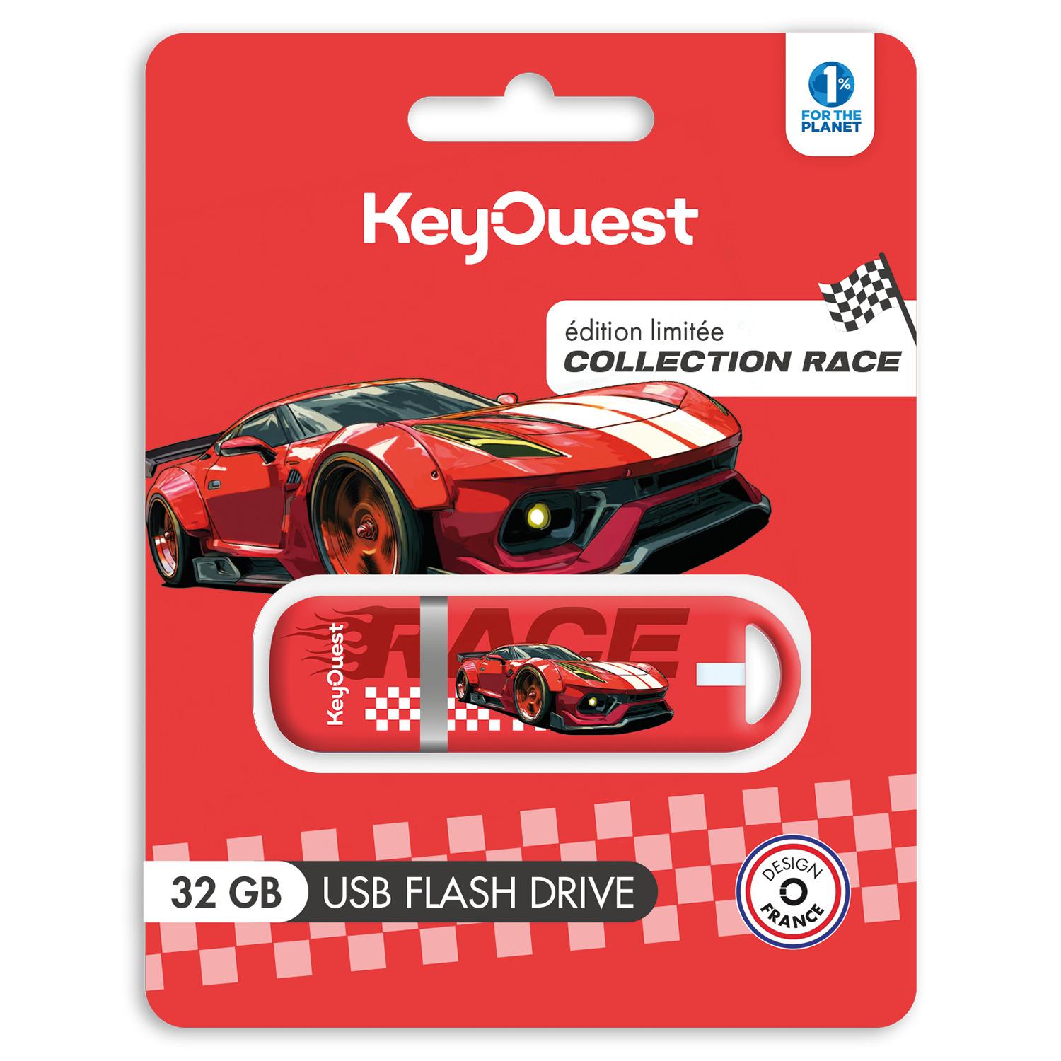 KEYOUEST Clé USB 32GO Race - Rouge