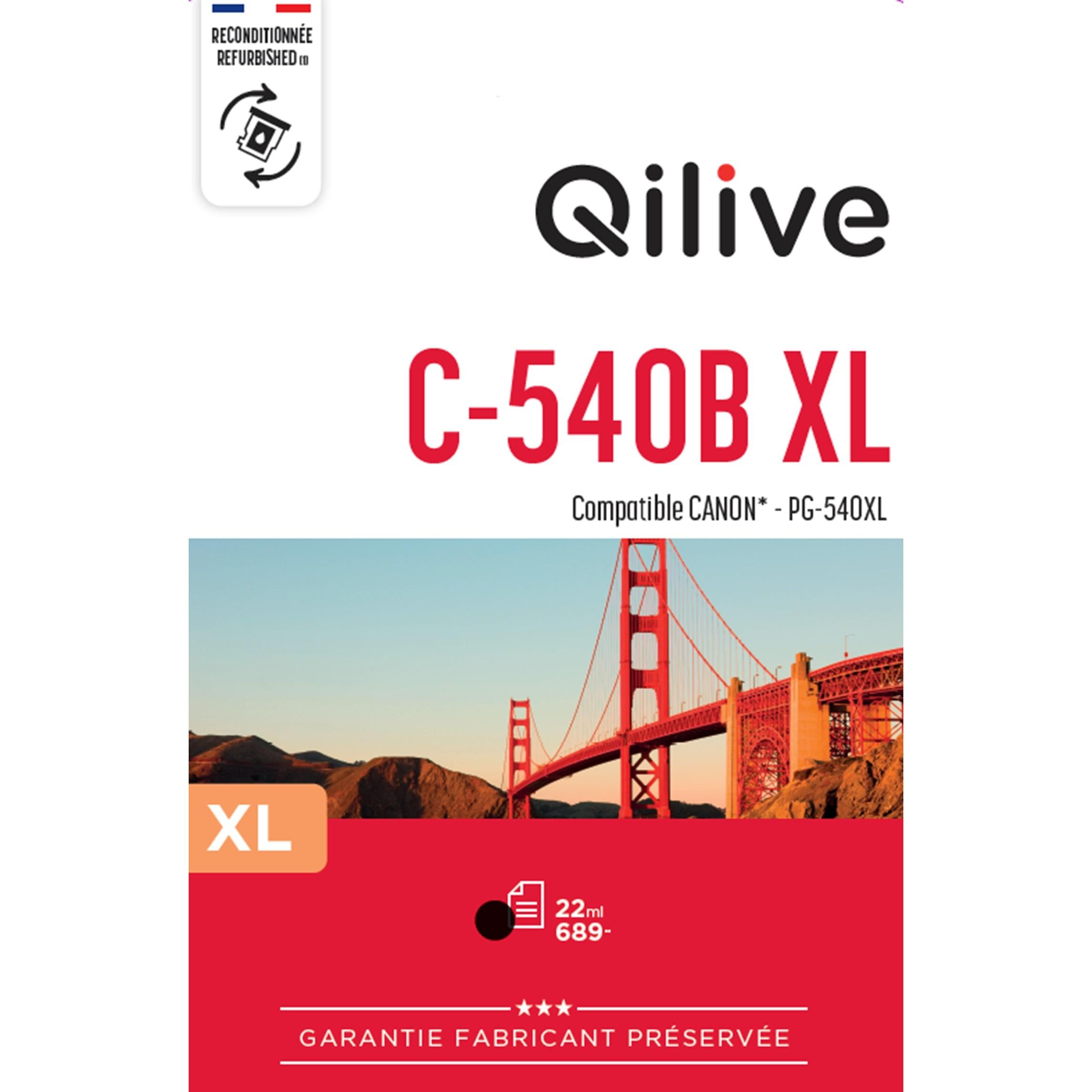QILIVE Cartouche d'encre pour Canon PG540 XL - Noir