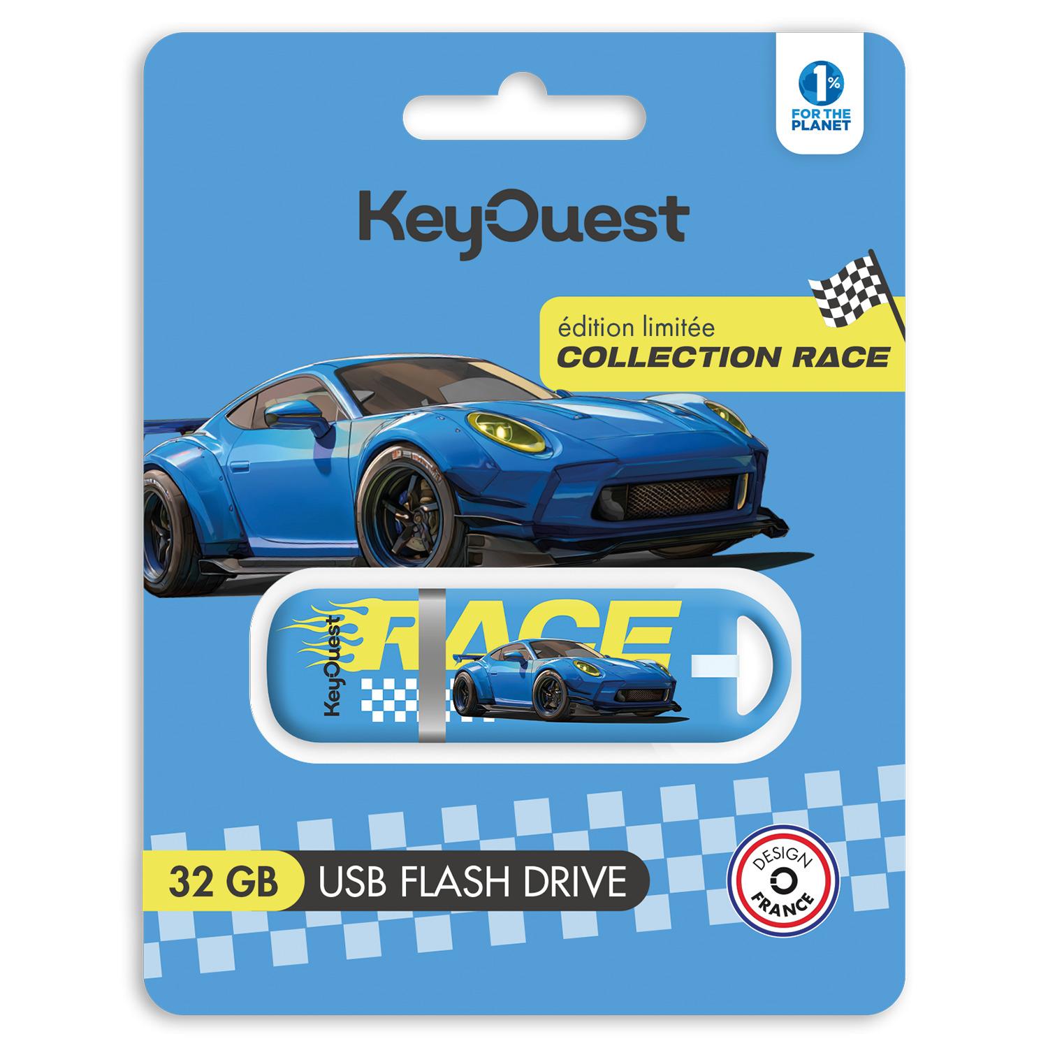KEYOUEST Clé USB 32GO Race - Bleu