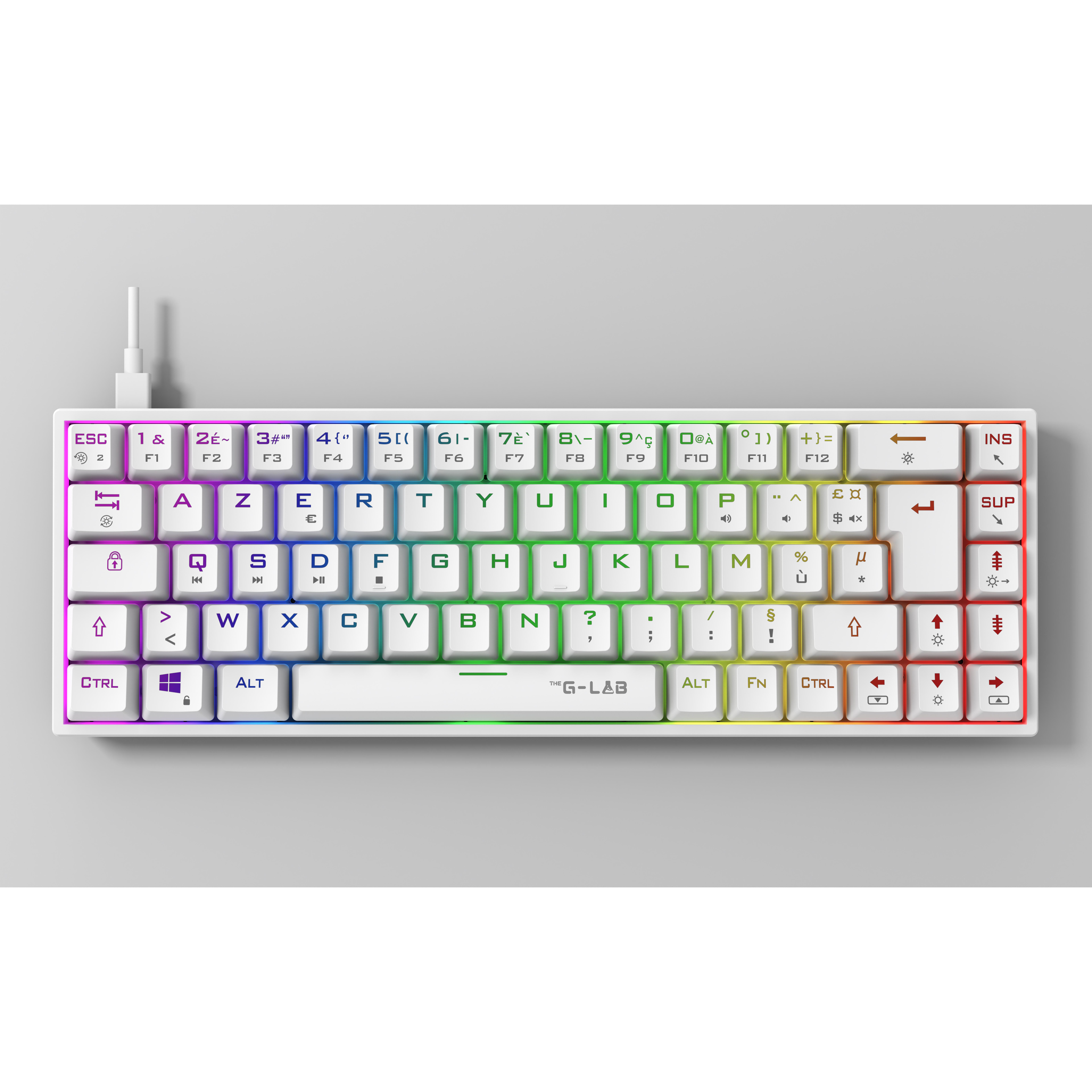 Clavier Gamer - The G-Lab - Keyz Titan - Mécanique (Switch Rouge) - Filaire - Rgb - Blanc