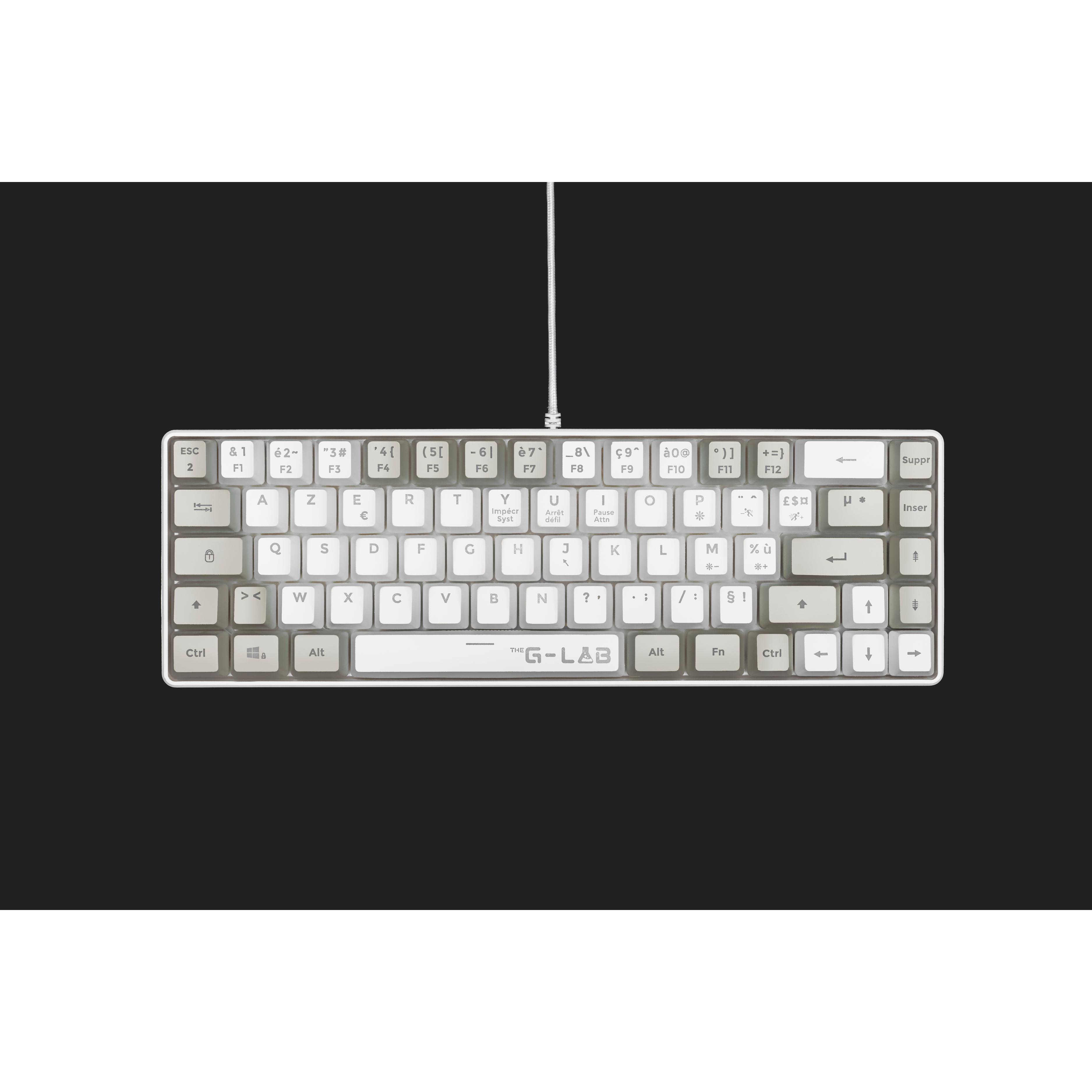 Voir la diapositive 5 : Clavier Gamer filaire - THE G-LAB - KEYZ-HYDRO-WG/FR - 60% format compact - AZERTY - Rétroéclairé - Gris/Blanc