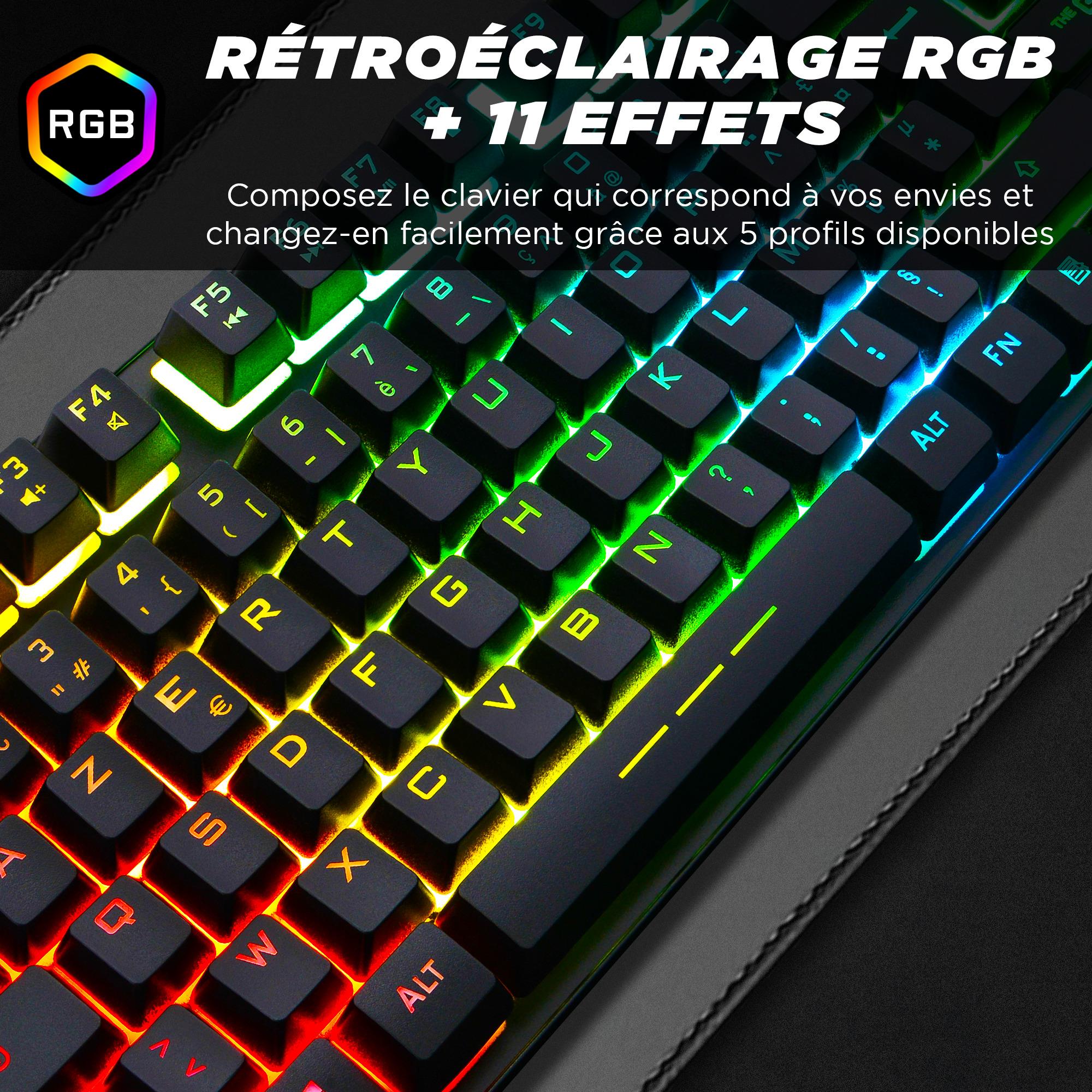 Voir la diapositive 3 : Clavier Gaming filaire Azerty The G-Lab Keyz Caesium TKL pour PC/PS4/PS5/Xbox Noir