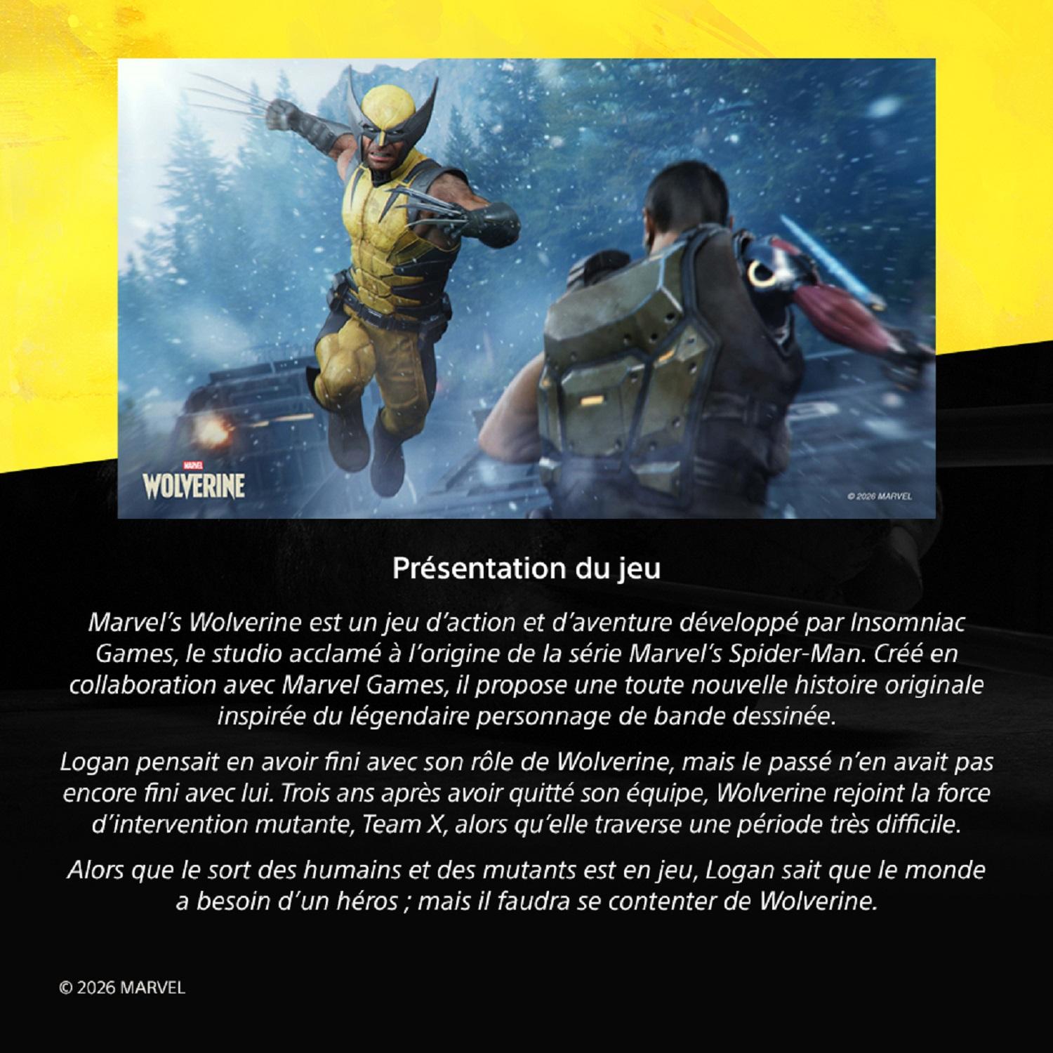 Voir la diapositive 3 : SONY Jeu PS5 Marvel S Wolverine