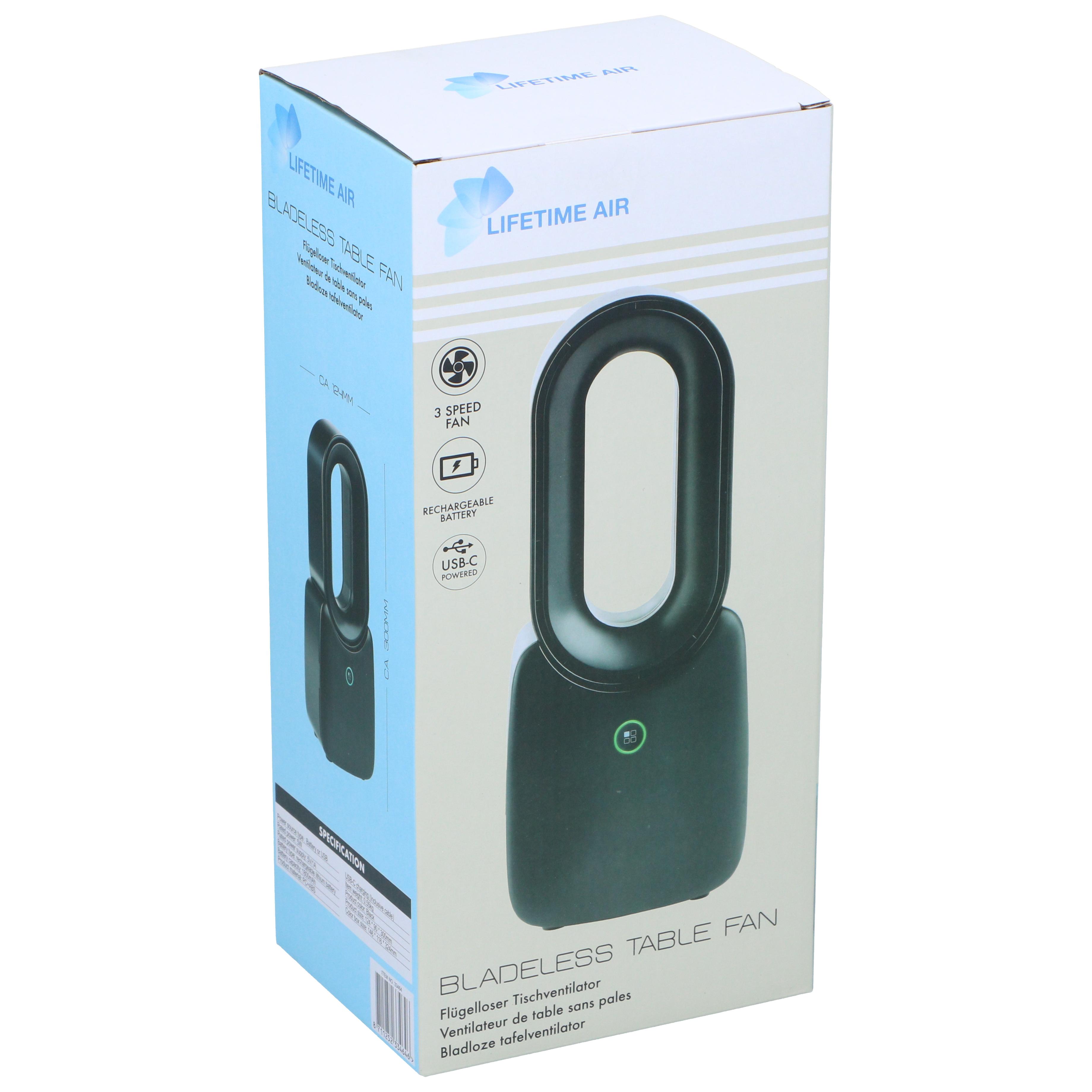 LIFETIME AIR Ventilateur de table sans pale - Noir