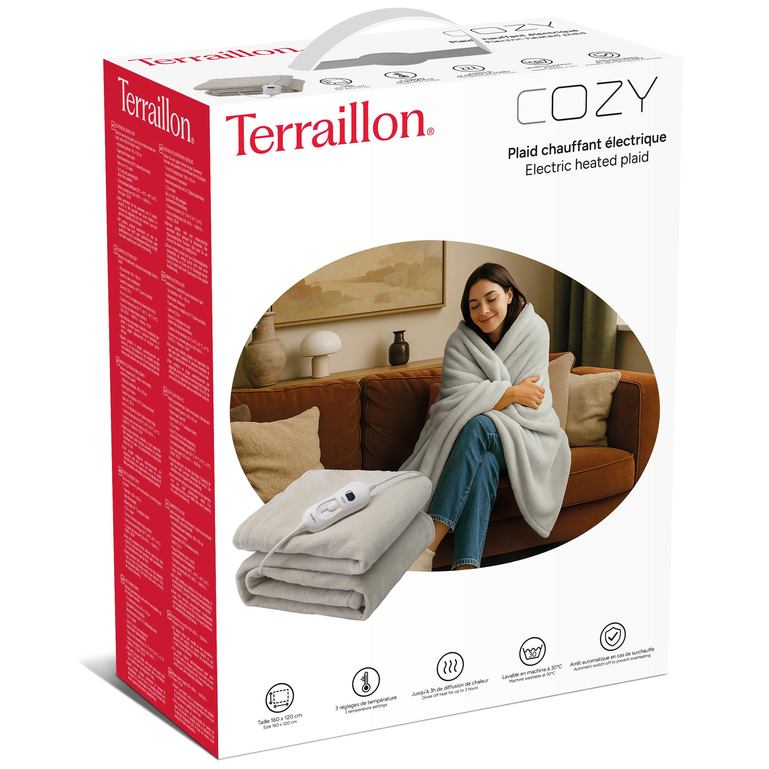 Voir la diapositive 5 : TERRAILLON Plaid chauffant électrique COZY - Gris