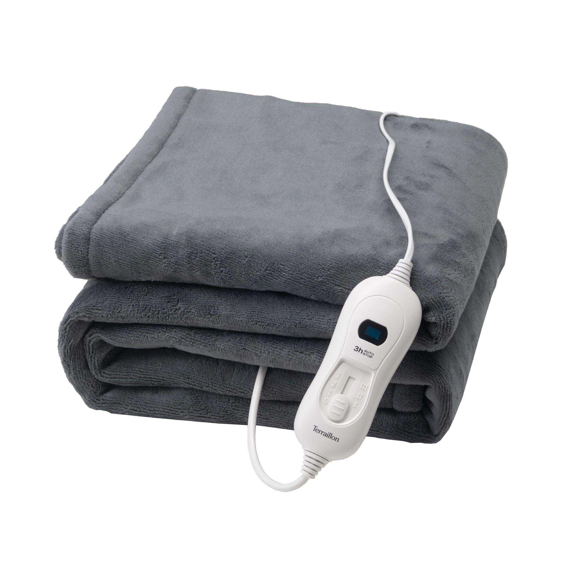 TERRAILLON Plaid chauffant électrique COZY - Gris