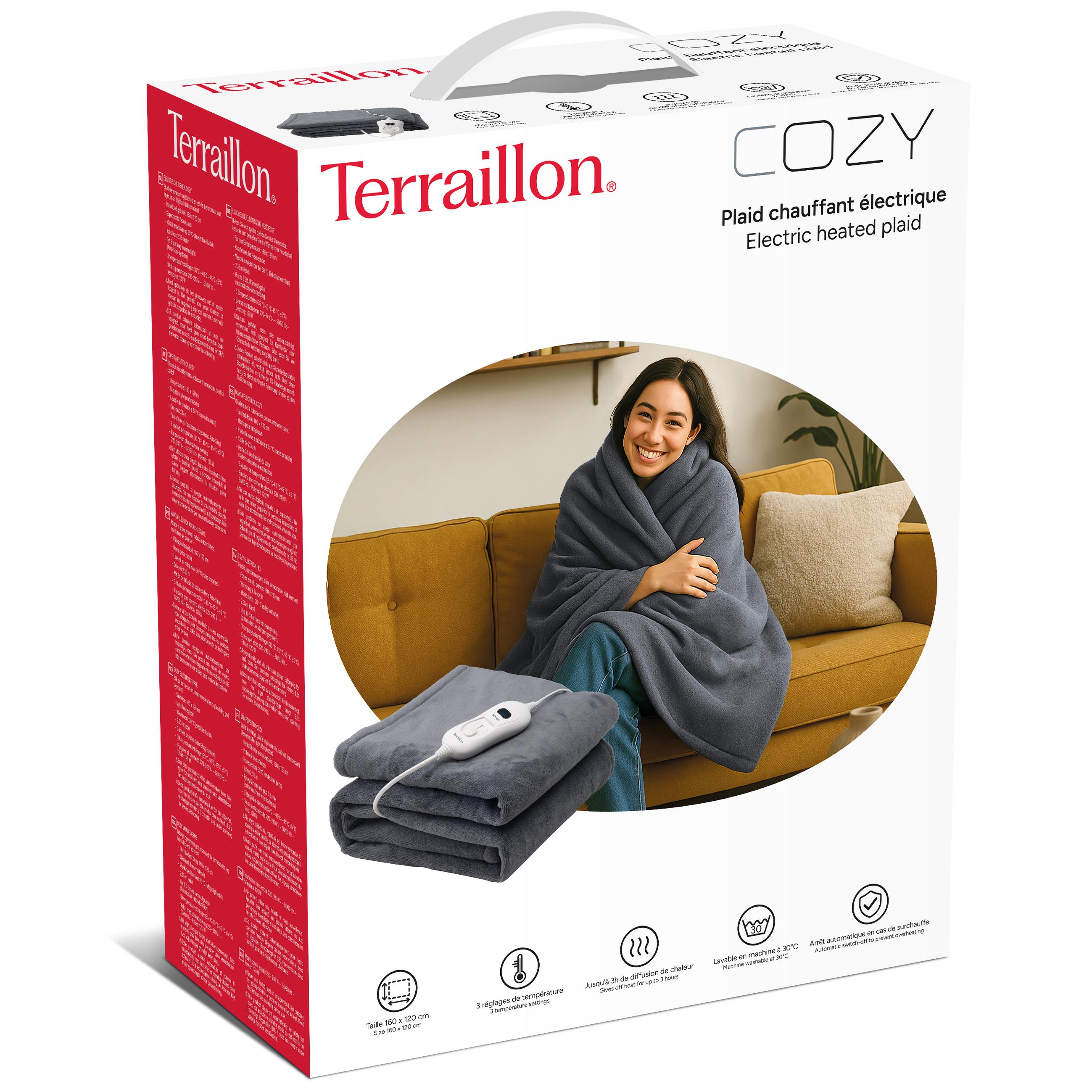 Voir la diapositive 5 : TERRAILLON Plaid chauffant électrique COZY - Gris
