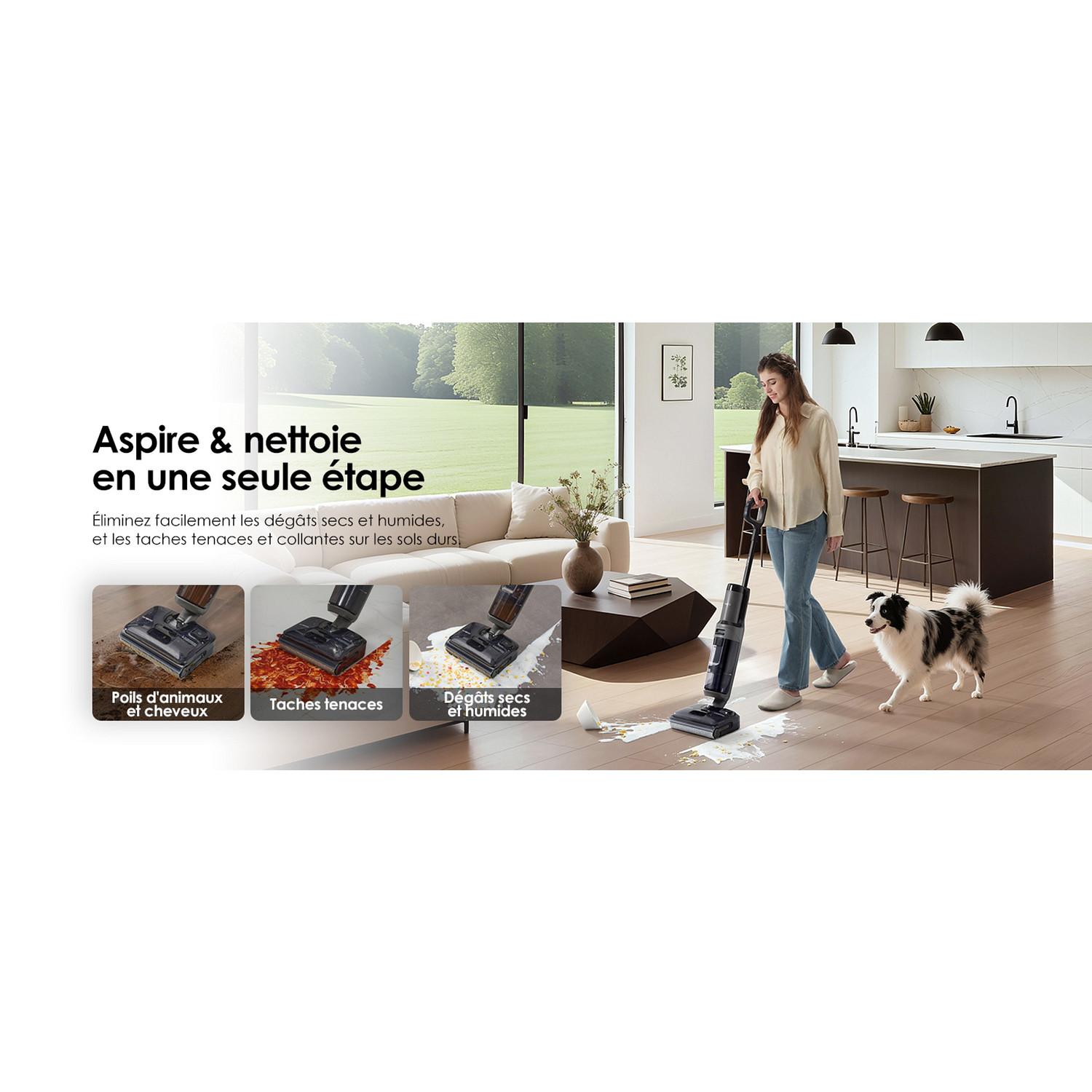Voir la diapositive 5 : TINECO Aspirateur balai laveur I6 Stretch Plus - Noir