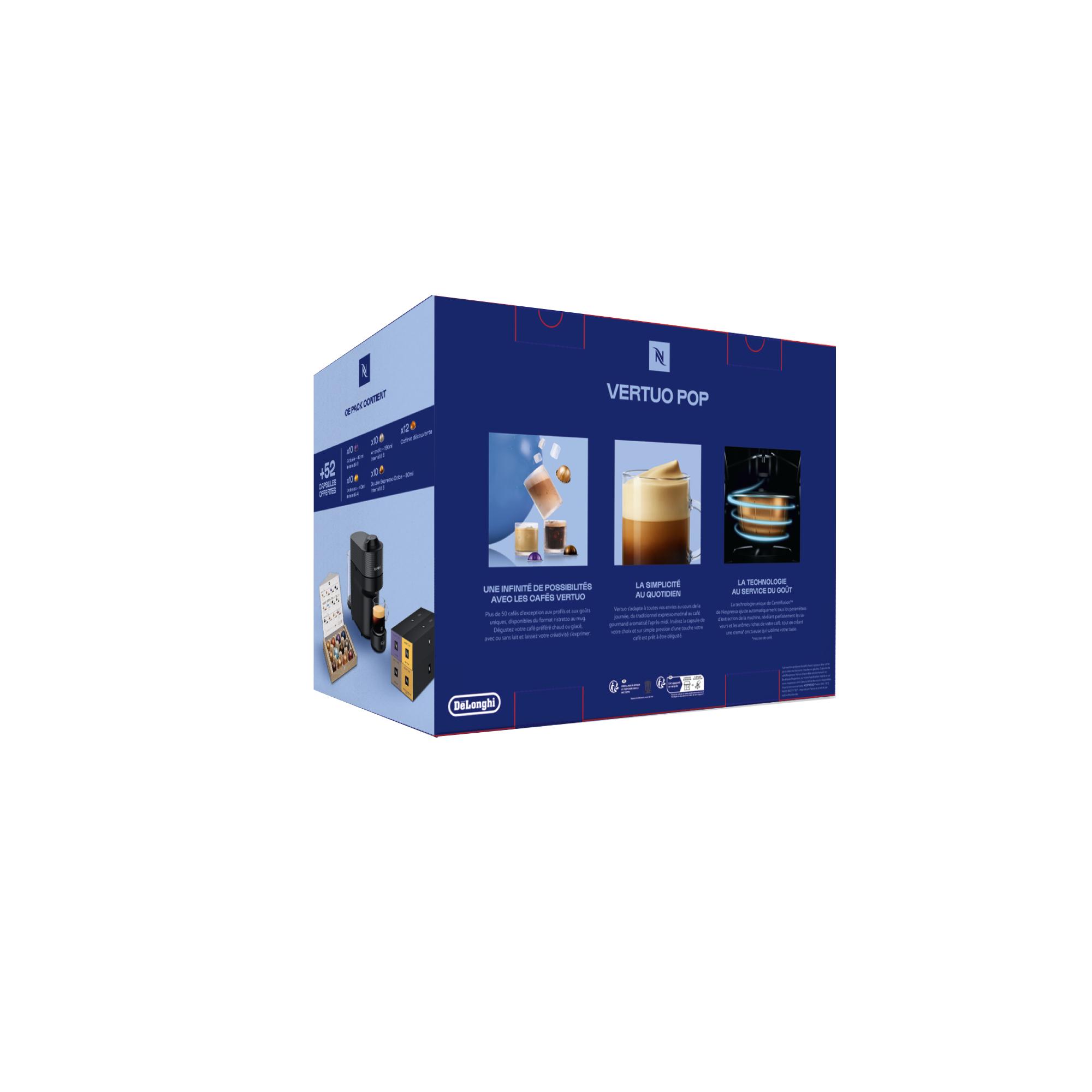 Voir la diapositive 4 : DELONGHI Bundle Nespresso Vertuo + 52 capsules ENV90B - Noir