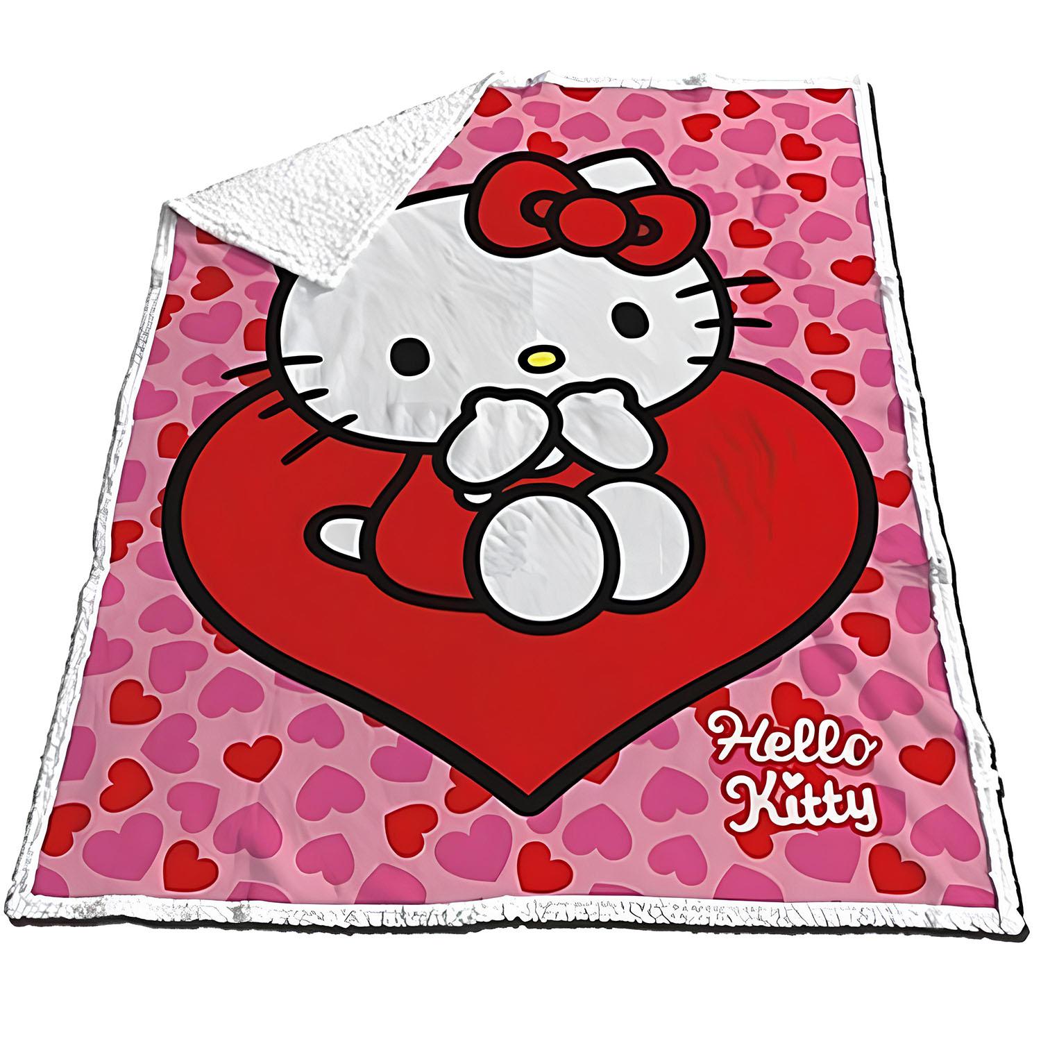 Plaid Sherpa Cœur Hello Kitty