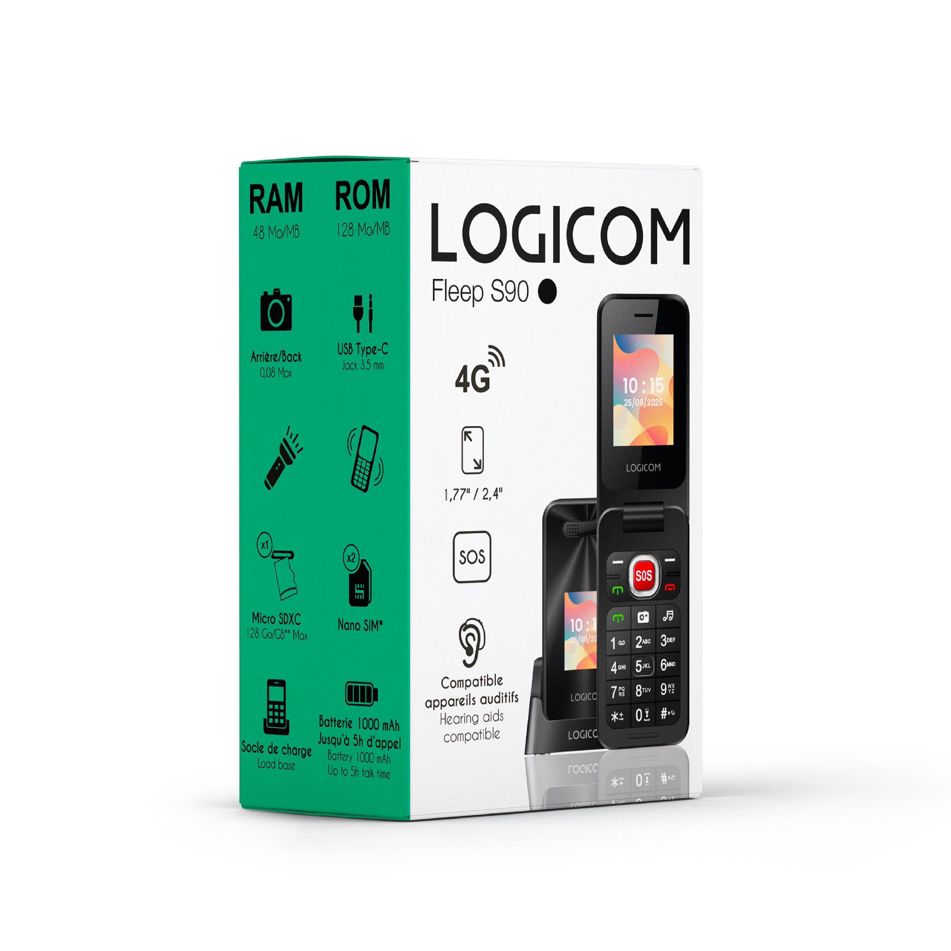Voir la diapositive 4 : LOGICOM Téléphone portable Fleep S90