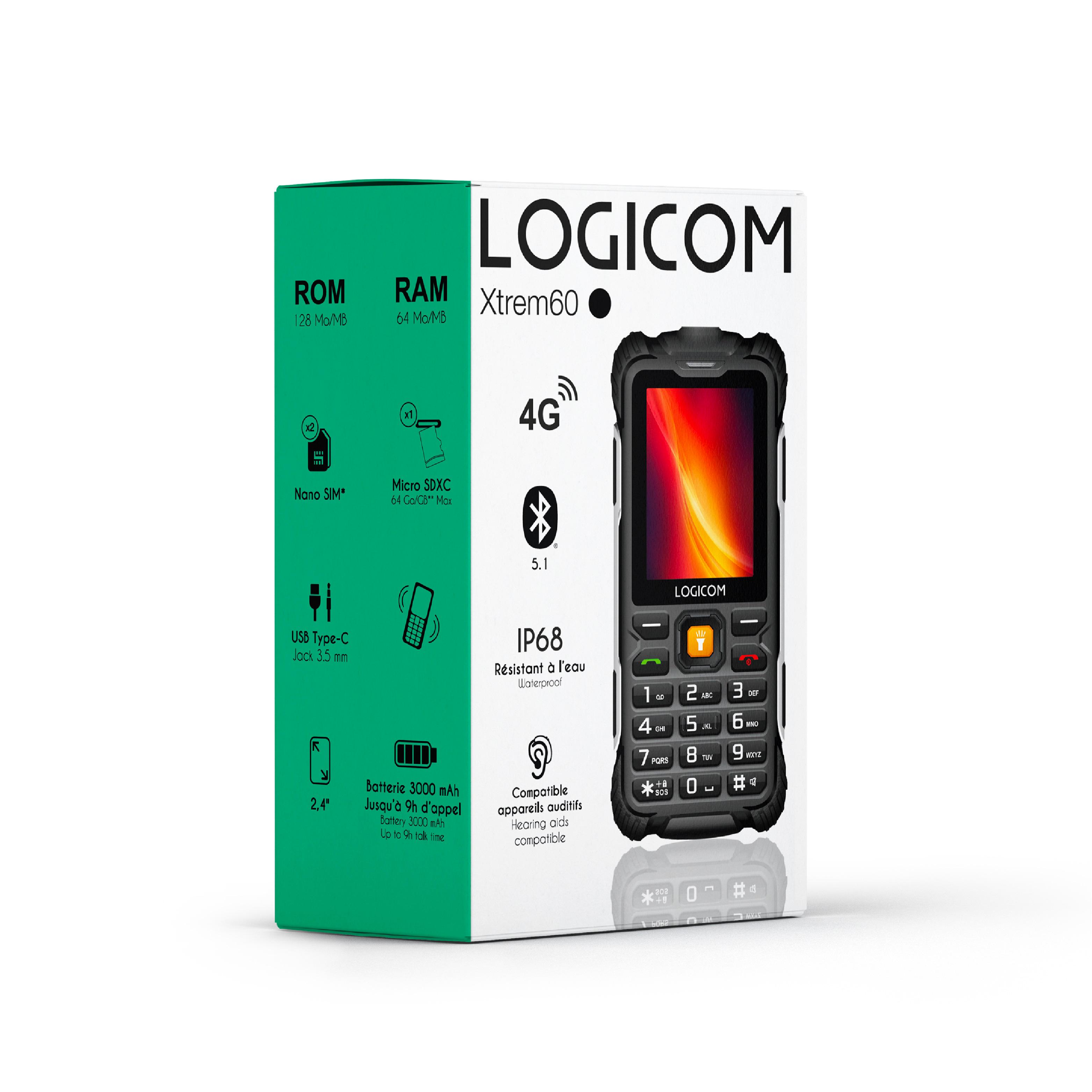 Voir la diapositive 4 : LOGICOM Téléphone portable Xtrem 60 - Noir