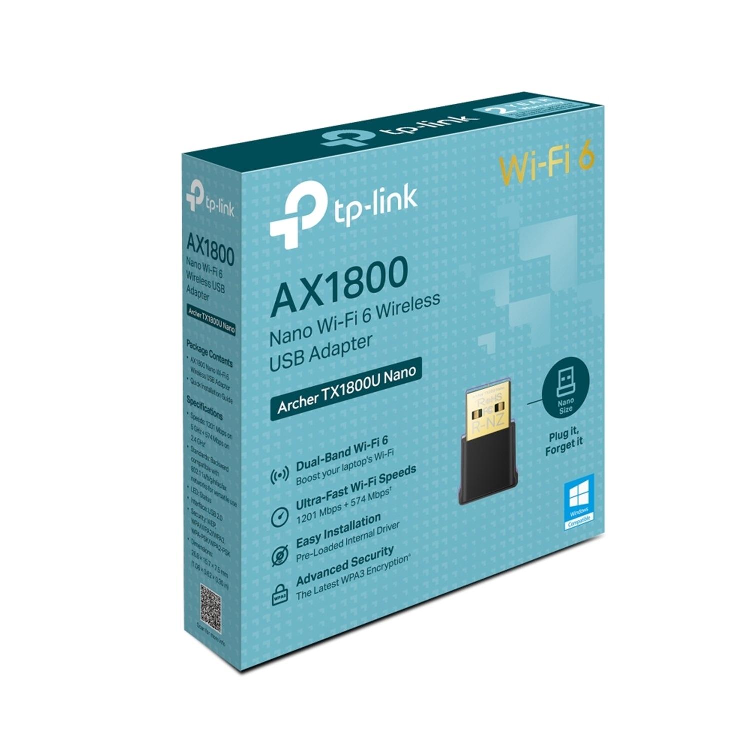 TP-LINK Adaptateur USB Wi-Fi 6 TP-Link Archer TX1800U Nano - Noir