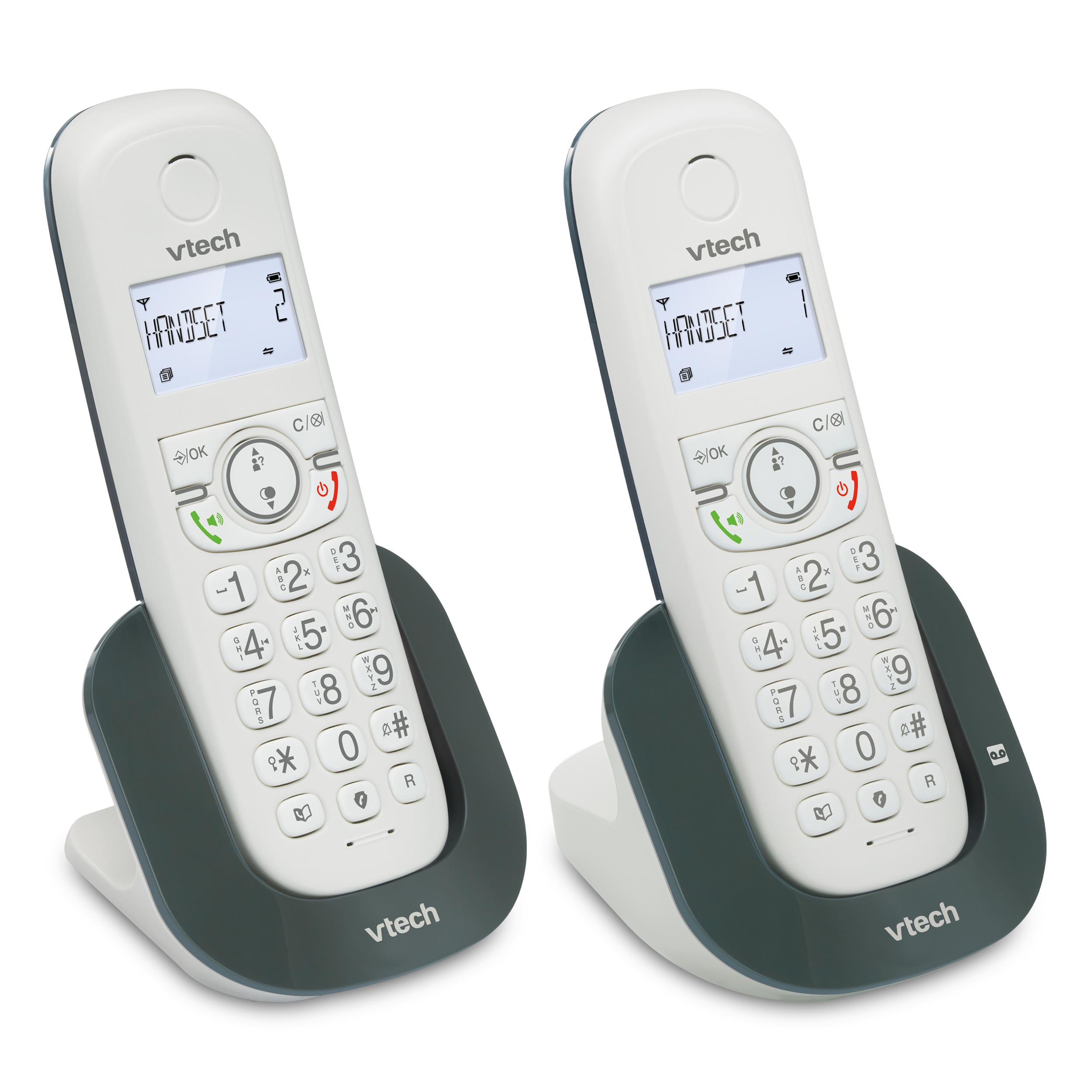 VTECH Téléphone CS1571 Duo Sans Fil+Répondeur - Blanc