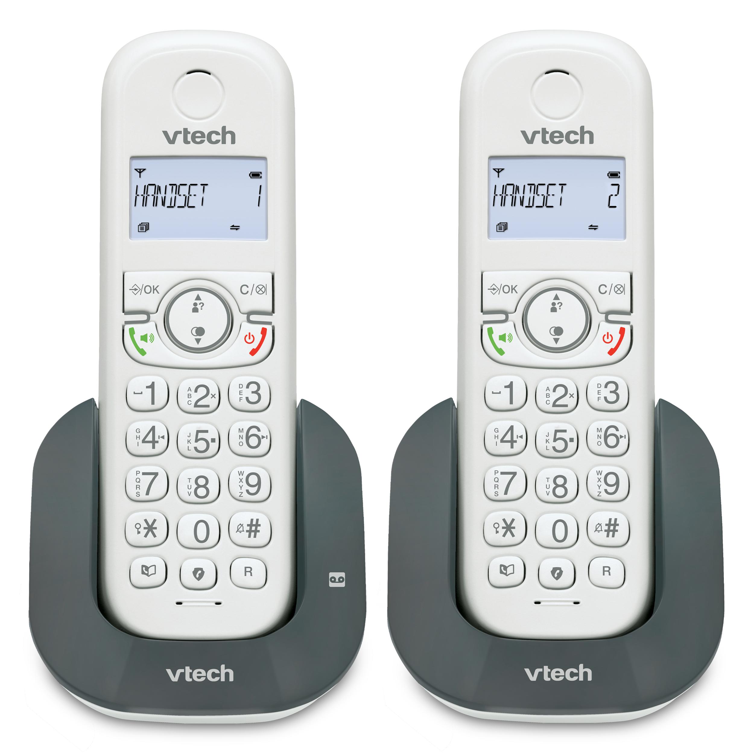 Voir la diapositive 2 : VTECH Téléphone CS1571 Duo Sans Fil+Répondeur - Blanc