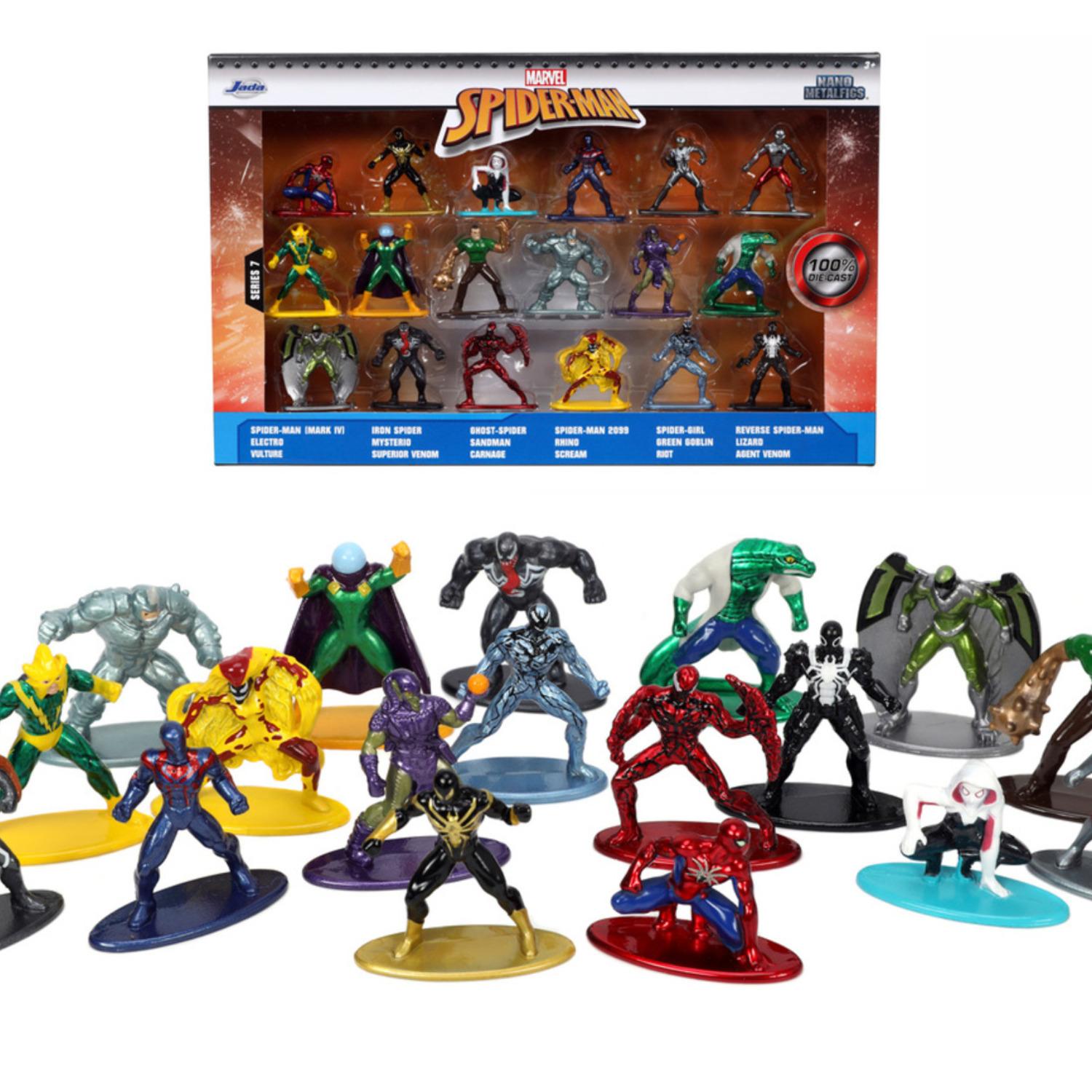 JADA Lot de 18 Figurines Univers Spiderman en métal 4 cm