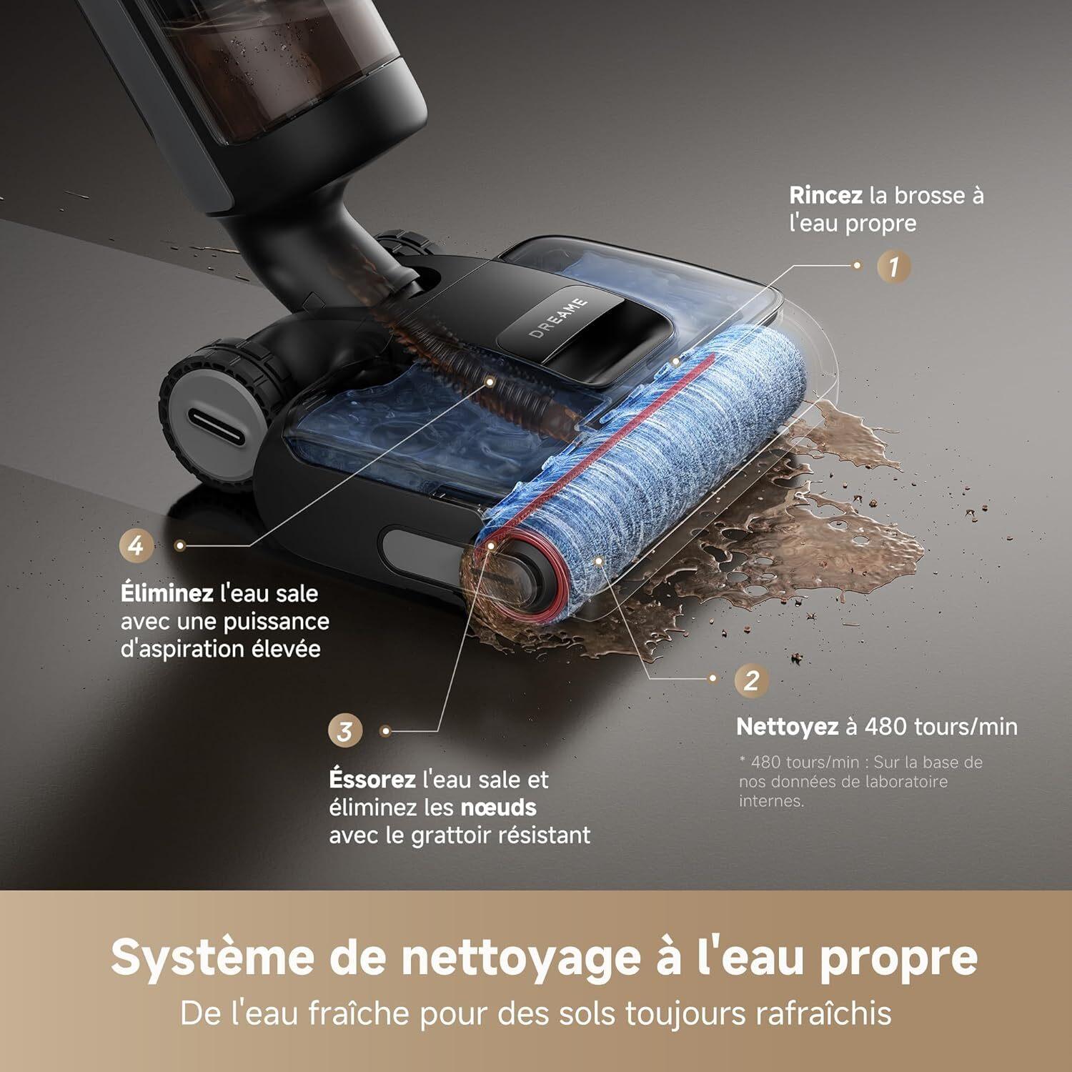 Voir la diapositive 13 : DREAME Aspirateur laveur H15 PRO - Noir