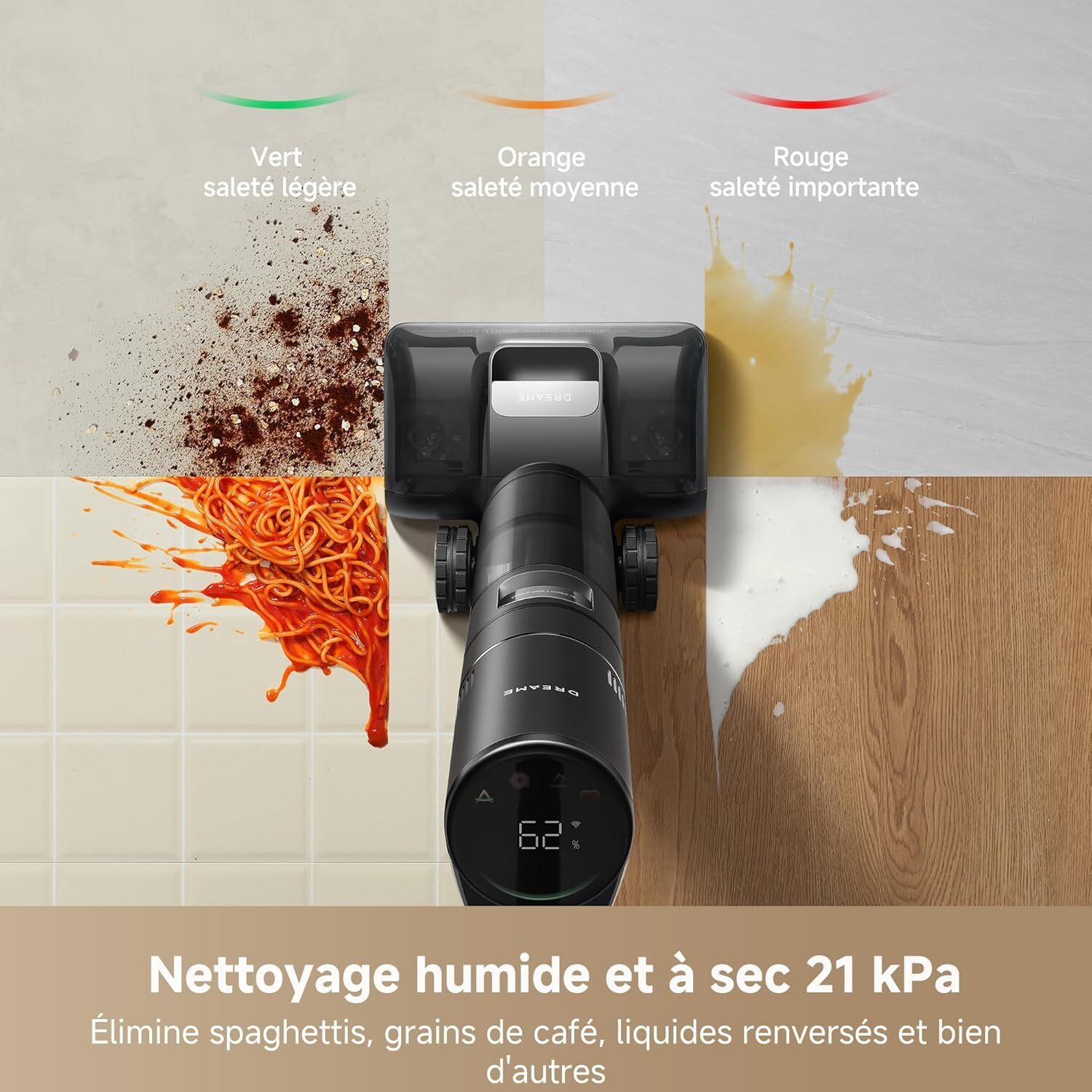Voir la diapositive 14 : DREAME Aspirateur laveur H15 PRO - Noir