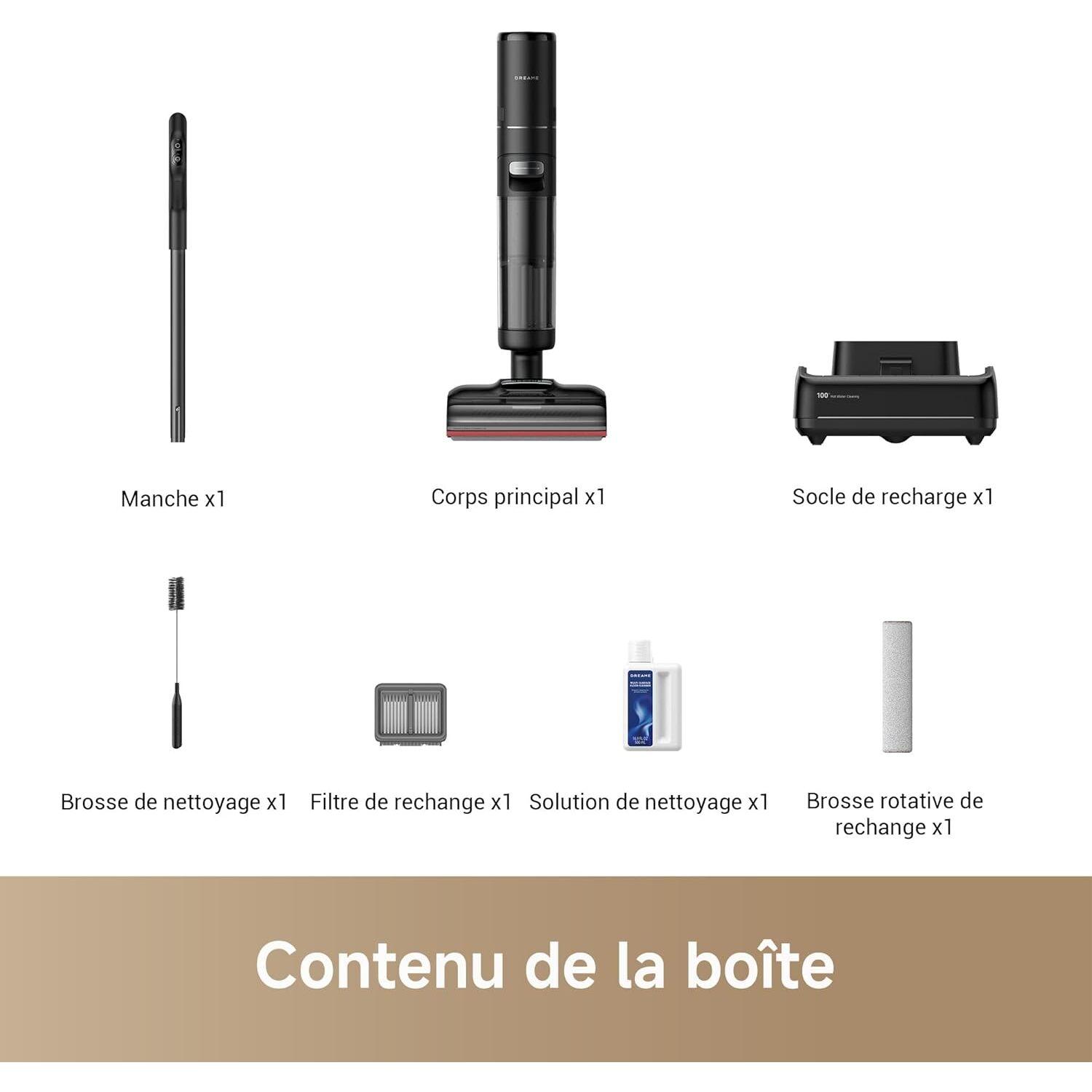 Voir la diapositive 16 : DREAME Aspirateur laveur H15 PRO - Noir