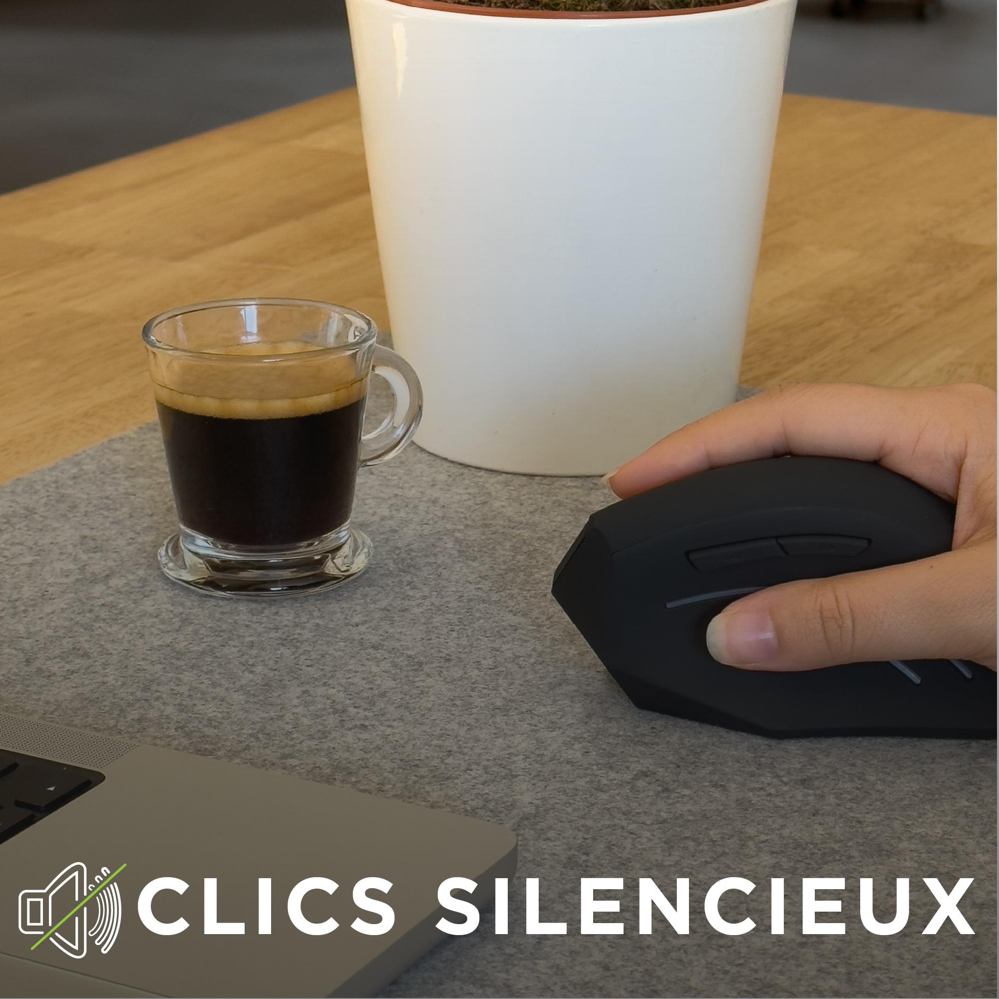 Voir la diapositive 7 : TNB Souris sans fil Bluetooth ergonomique verticale et rechargeable - Noir