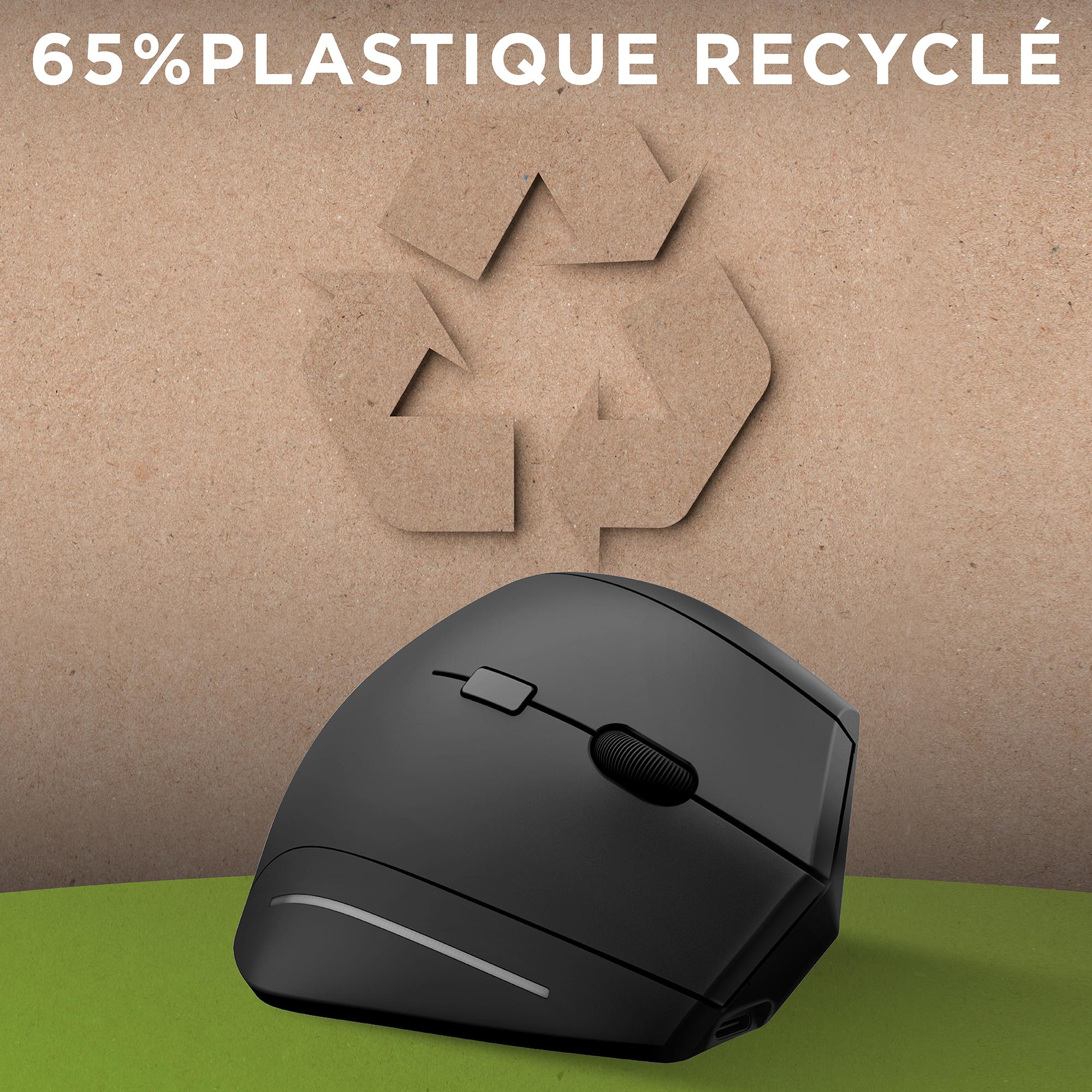 Voir la diapositive 11 : TNB Souris sans fil Bluetooth ergonomique verticale et rechargeable - Noir
