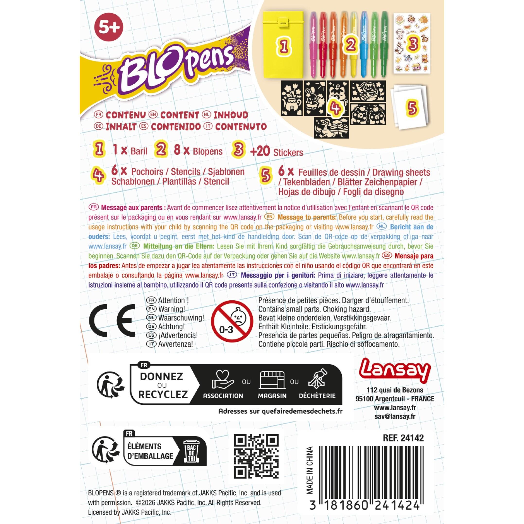 Voir la diapositive 4 : LANSAY Baril Jardin Féérique Stylos Blopens x8