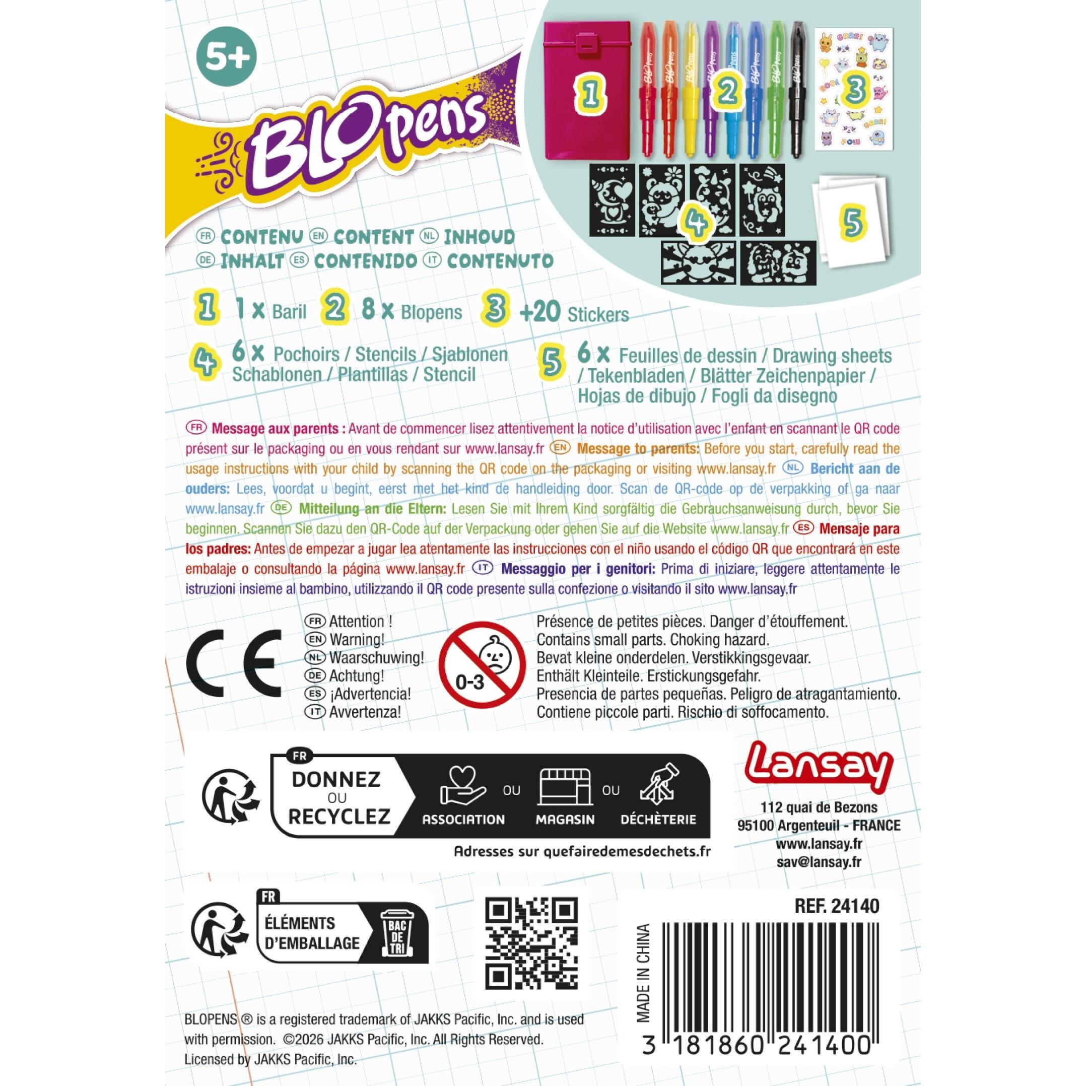 Voir la diapositive 4 : LANSAY Baril mignon Stylos Blopens x8