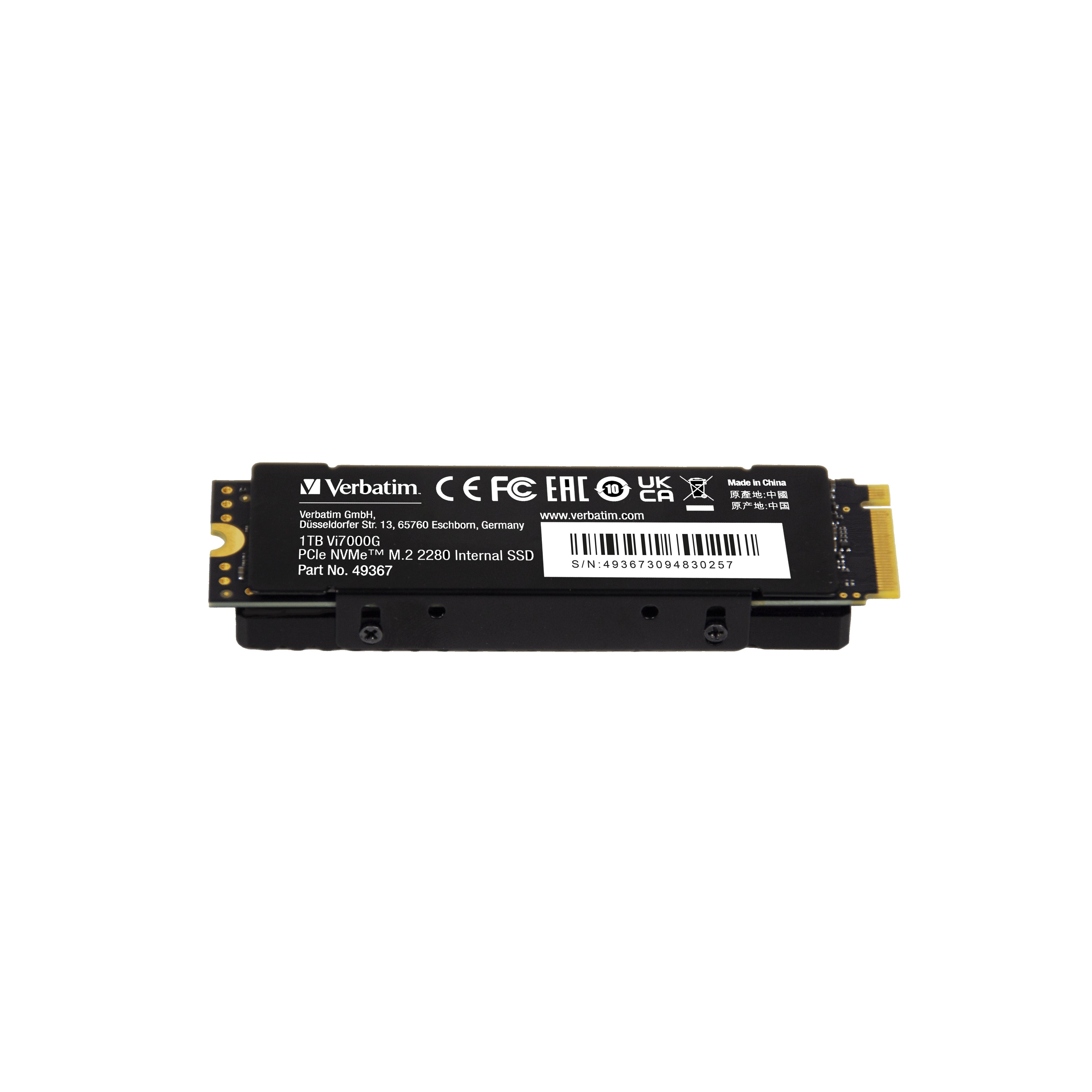 Voir la diapositive 3 : VERBATIM SSD interne Vi7000G 1 To M.2 PCI Express 4.0 NVMe idéal PS5