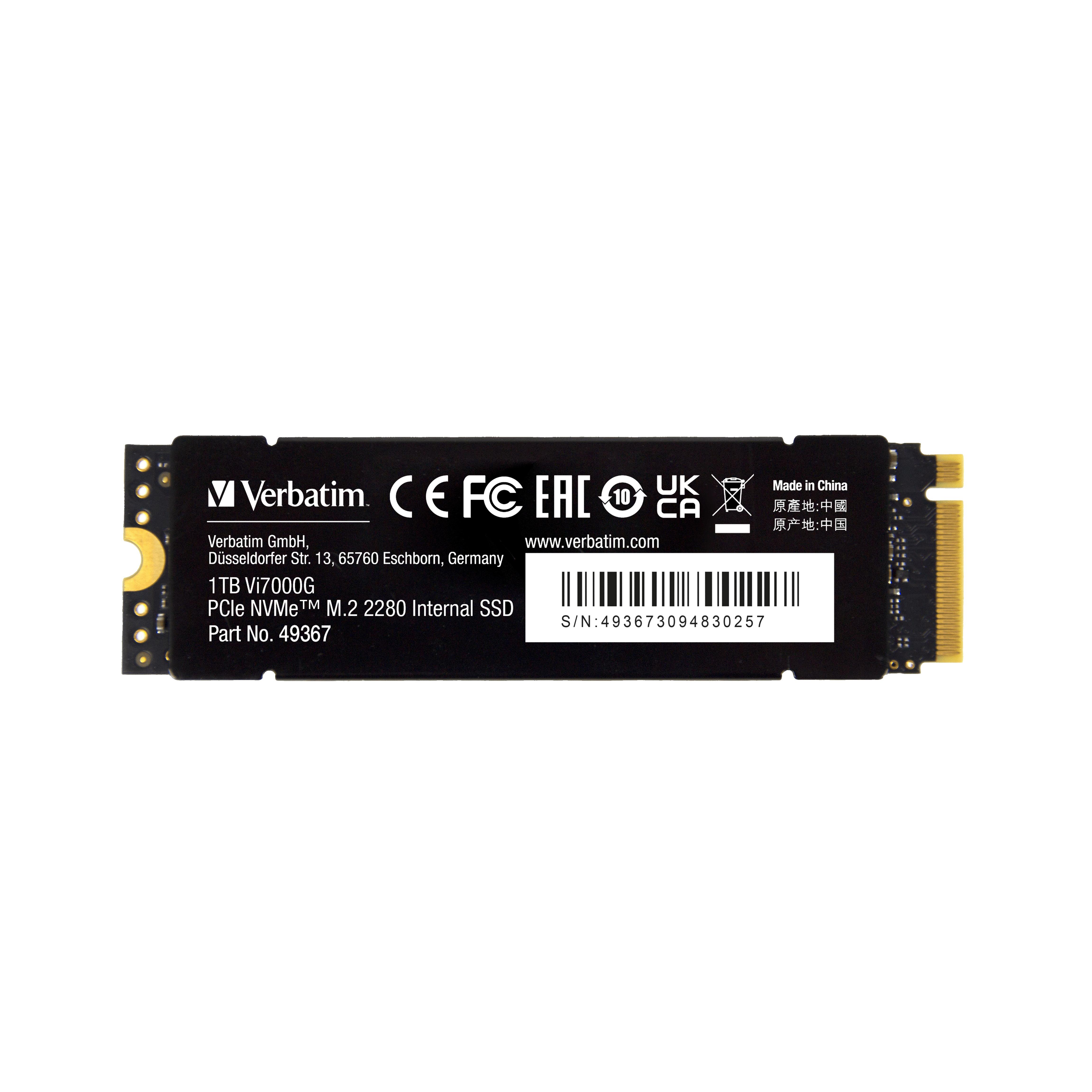 Voir la diapositive 4 : VERBATIM SSD interne Vi7000G 1 To M.2 PCI Express 4.0 NVMe idéal PS5