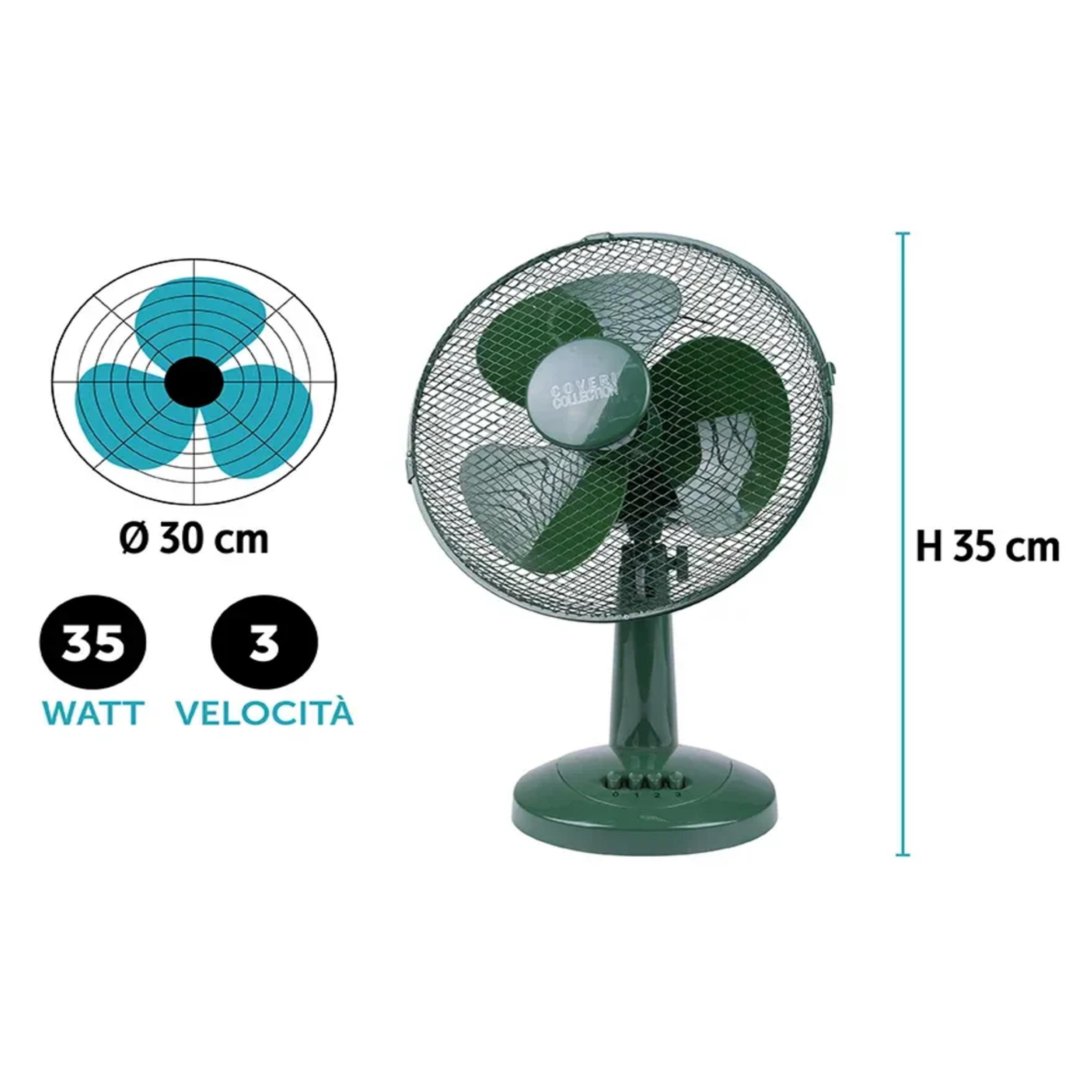 Voir la diapositive 2 : BAKAJI Ventilateur D30 - Vert
