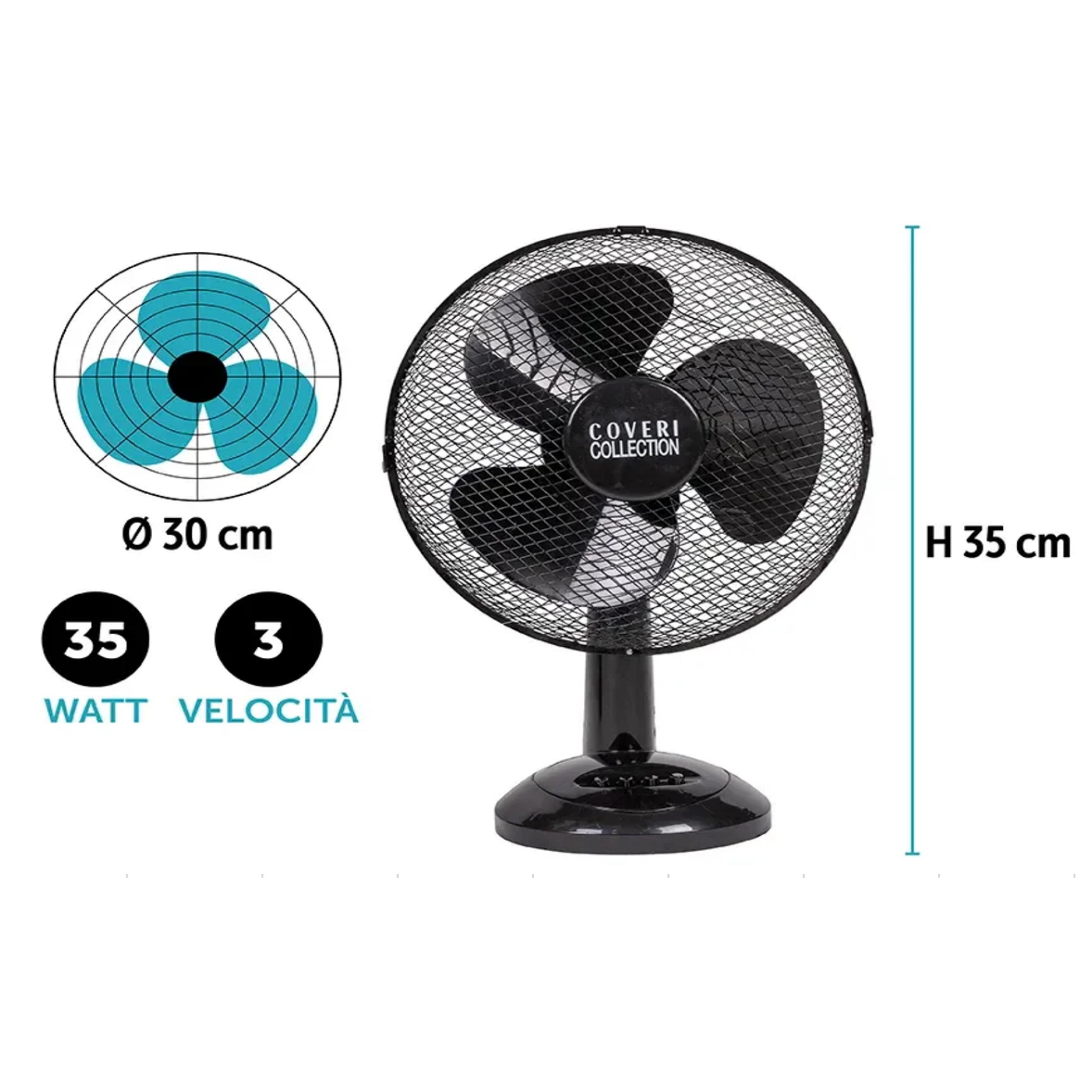 Voir la diapositive 2 : BAKAJI Ventilateur D30 - Noir