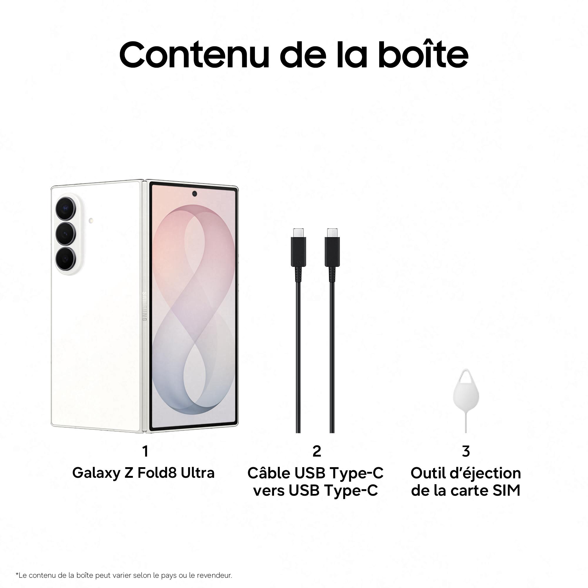 Voir la diapositive 9 : SAMSUNG Galaxy Z Fold8 Ultra 256Go - Blanc