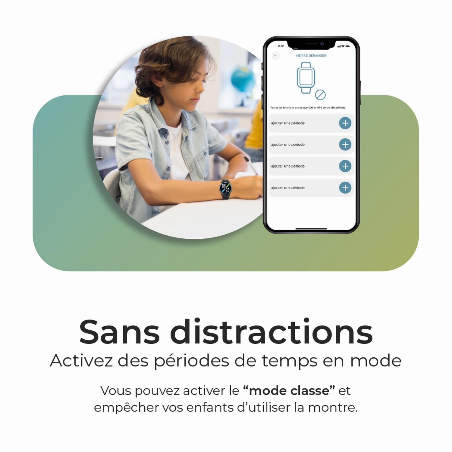 Voir la diapositive 5 : SAVEFAMILY Montre connectée Watch Slim - Noir
