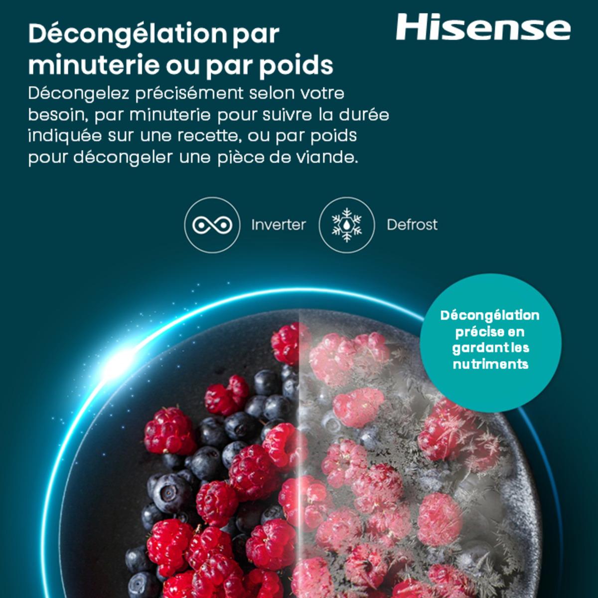 Voir la diapositive 9 : HISENSE Micro-ondes monofonction - H25MOBS1HC - 900 w - Capacité 20 L - Noir