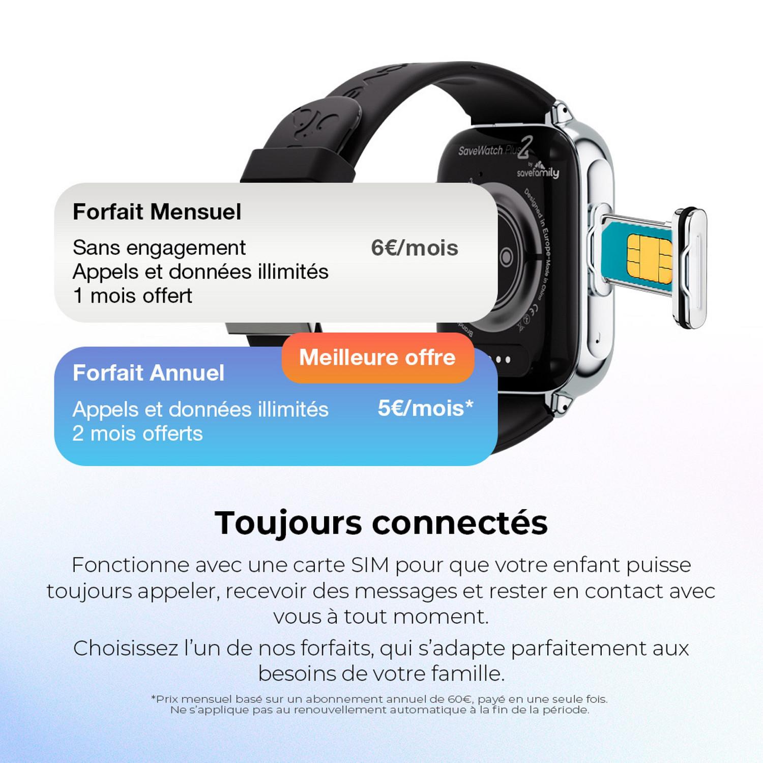 Voir la diapositive 5 : SAVEFAMILY Montre connectée GPS enfant Slim - Verte + Nano SIM Incluse