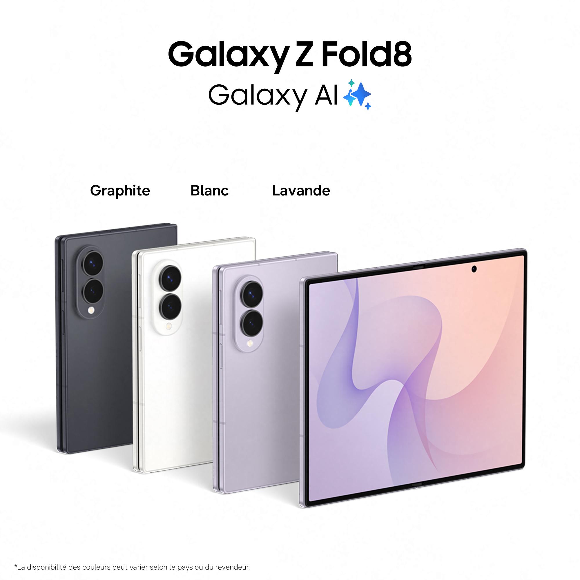 Voir la diapositive 2 : SAMSUNG Galaxy Z Fold8 512Go - Lavande