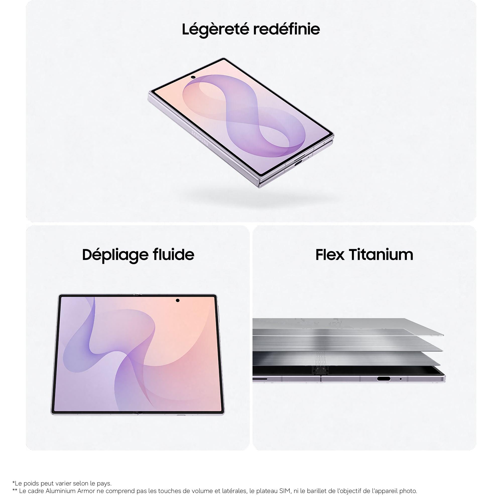 Voir la diapositive 5 : SAMSUNG Galaxy Z Fold8 512Go - Lavande