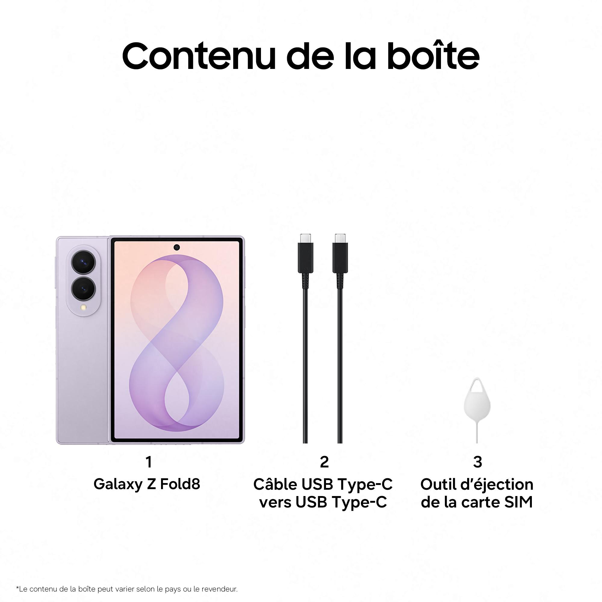 Voir la diapositive 9 : SAMSUNG Galaxy Z Fold8 512Go - Lavande