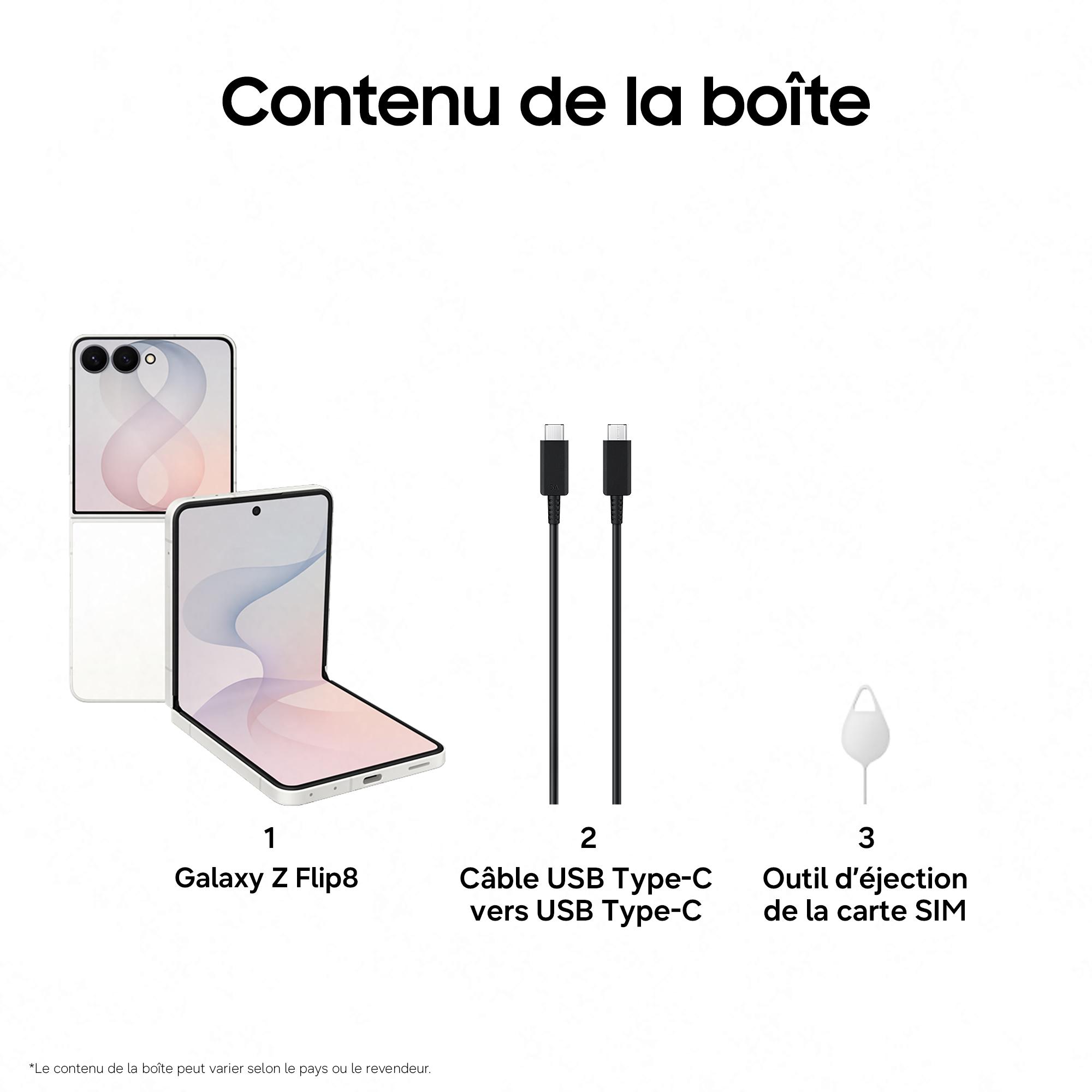 Voir la diapositive 9 : SAMSUNG Galaxy Z Flip8 512Go - Blanc