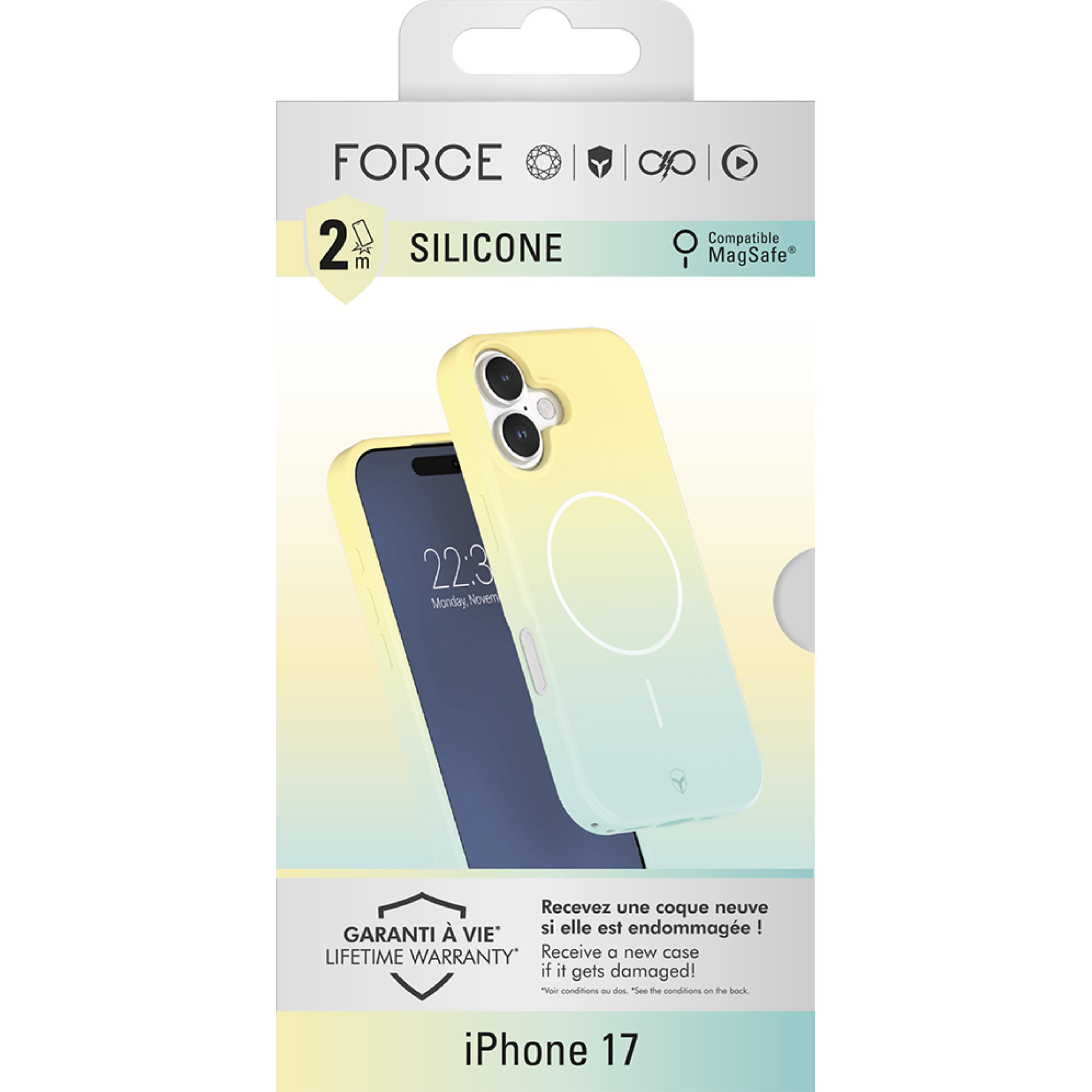 Voir la diapositive 4 : BIGBEN Coque Silicone Magsafe pour Apple iPhone 17 - Lemonade