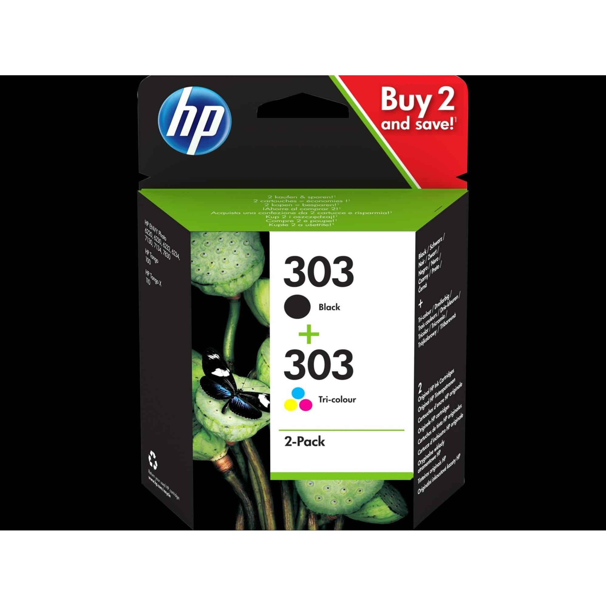 HP N303 Cartouche d'encre Noir + 3 Couleurs