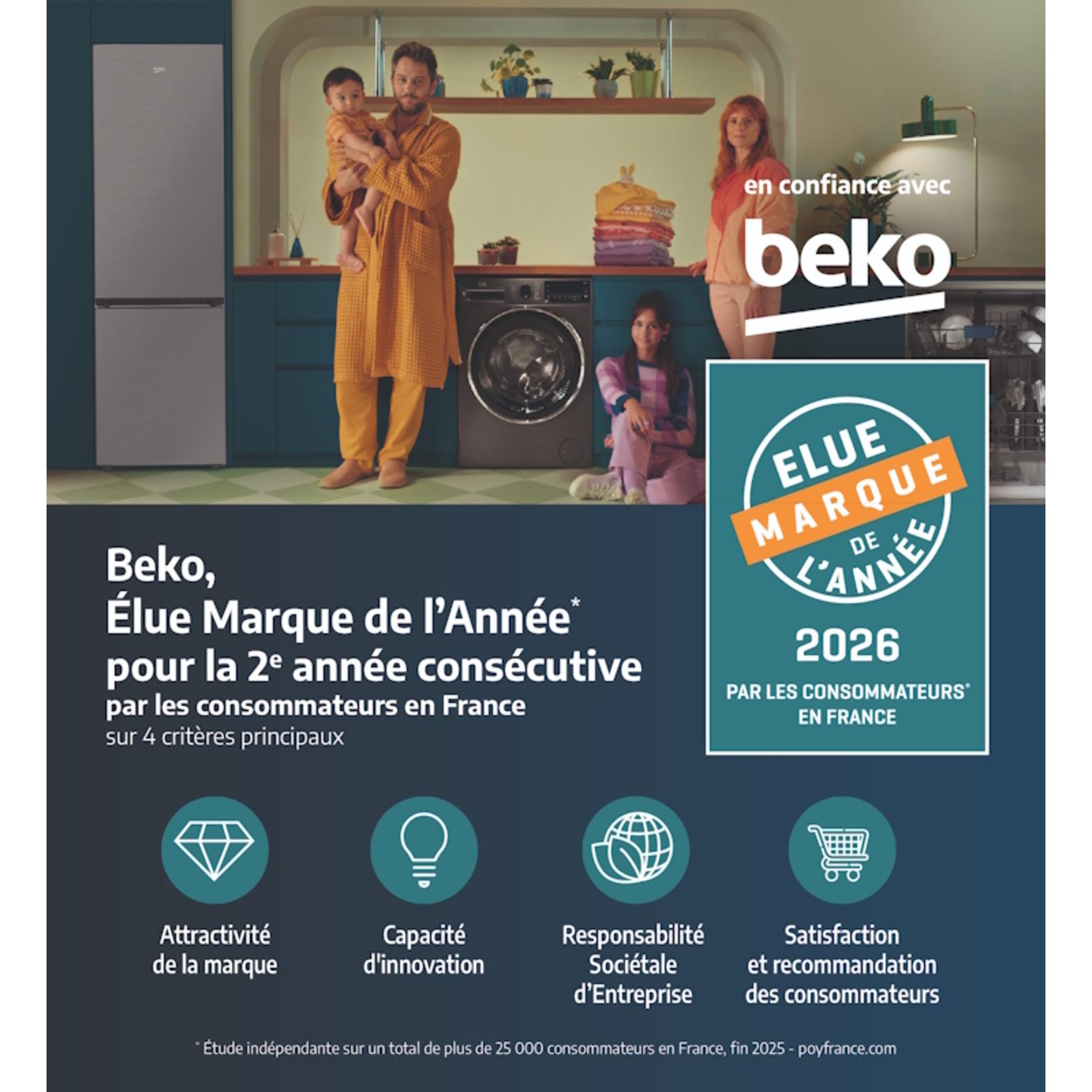 Voir la diapositive 7 : BEKO Réfrigérateur combiné RCHEK40SN, Semi No Frost, 270 L, E