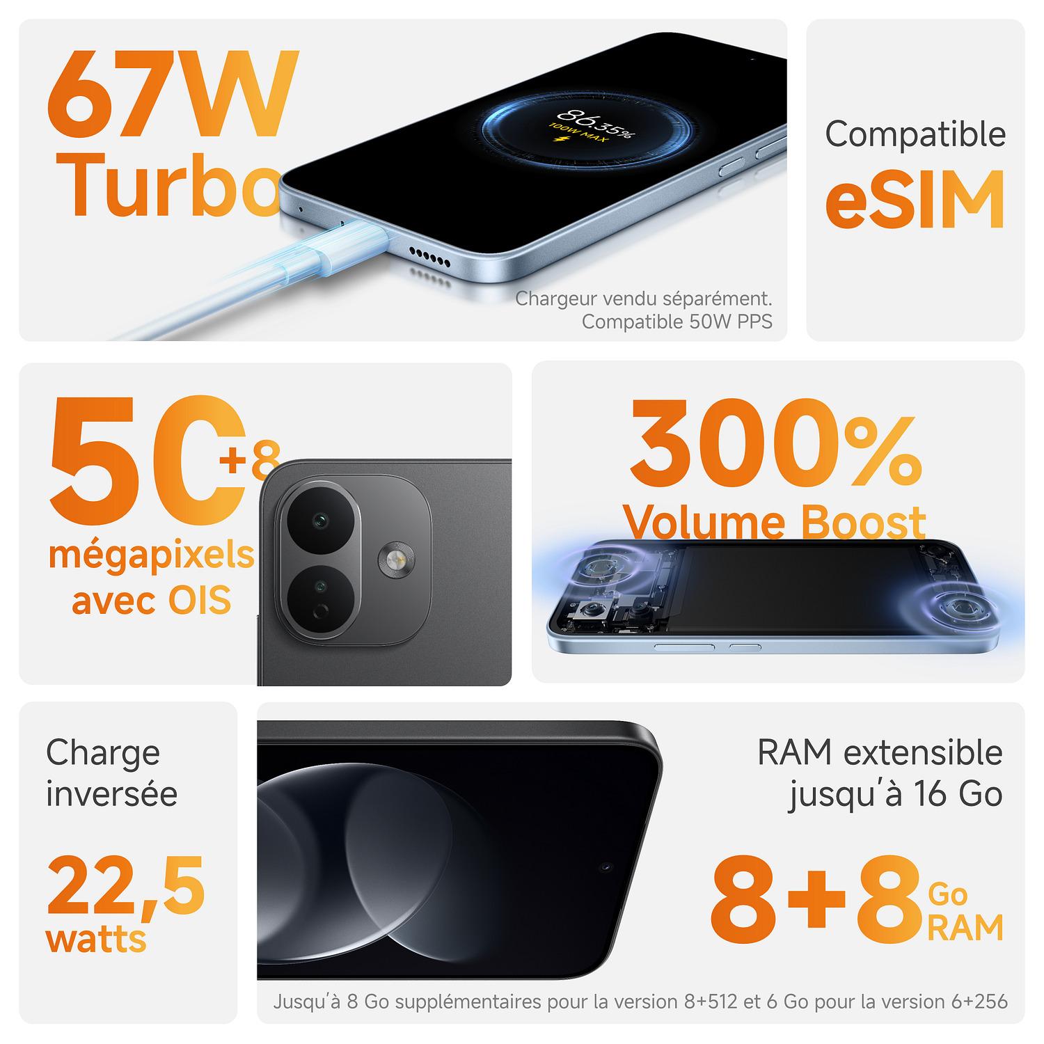 Voir la diapositive 6 : XIAOMI Redmi Note 17 Pro 5G 256Go - Noir