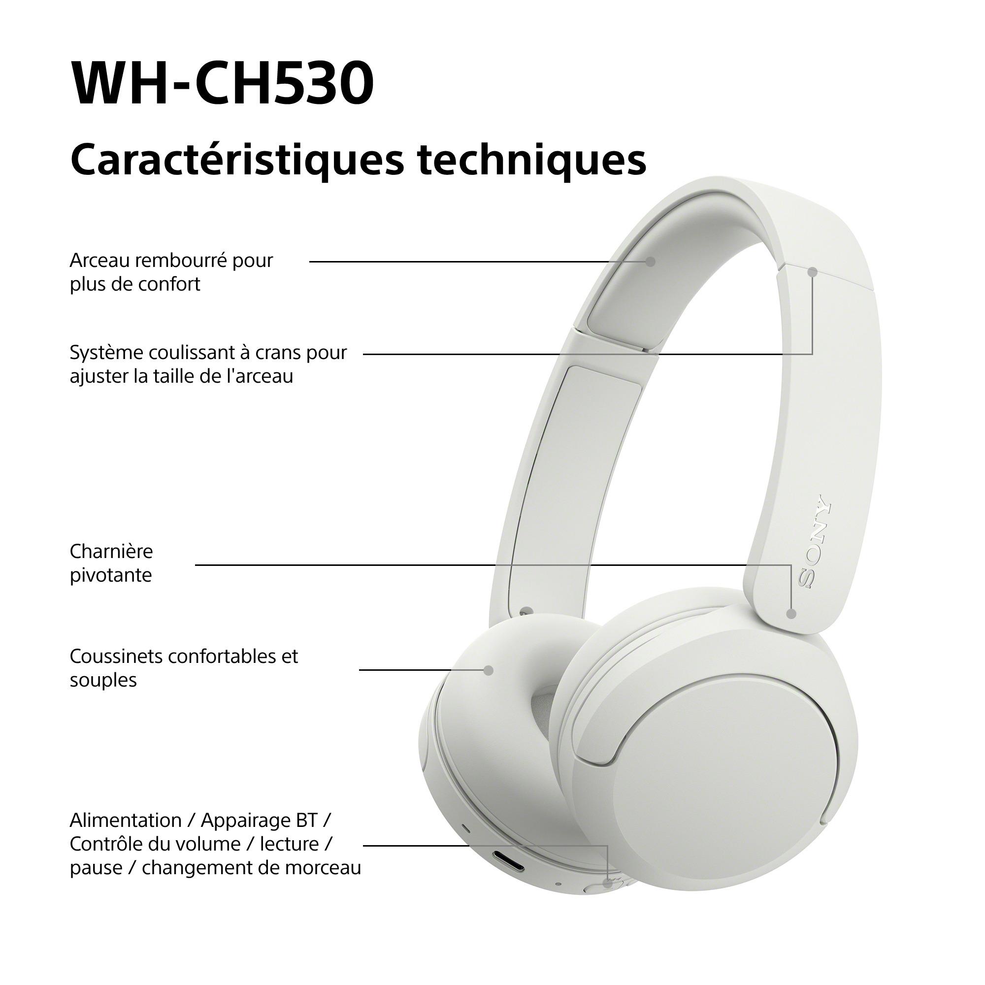 Voir la diapositive 8 : SONY Casque Casque sans fil Bluetooth WH-CH530 - Vert Sauge
