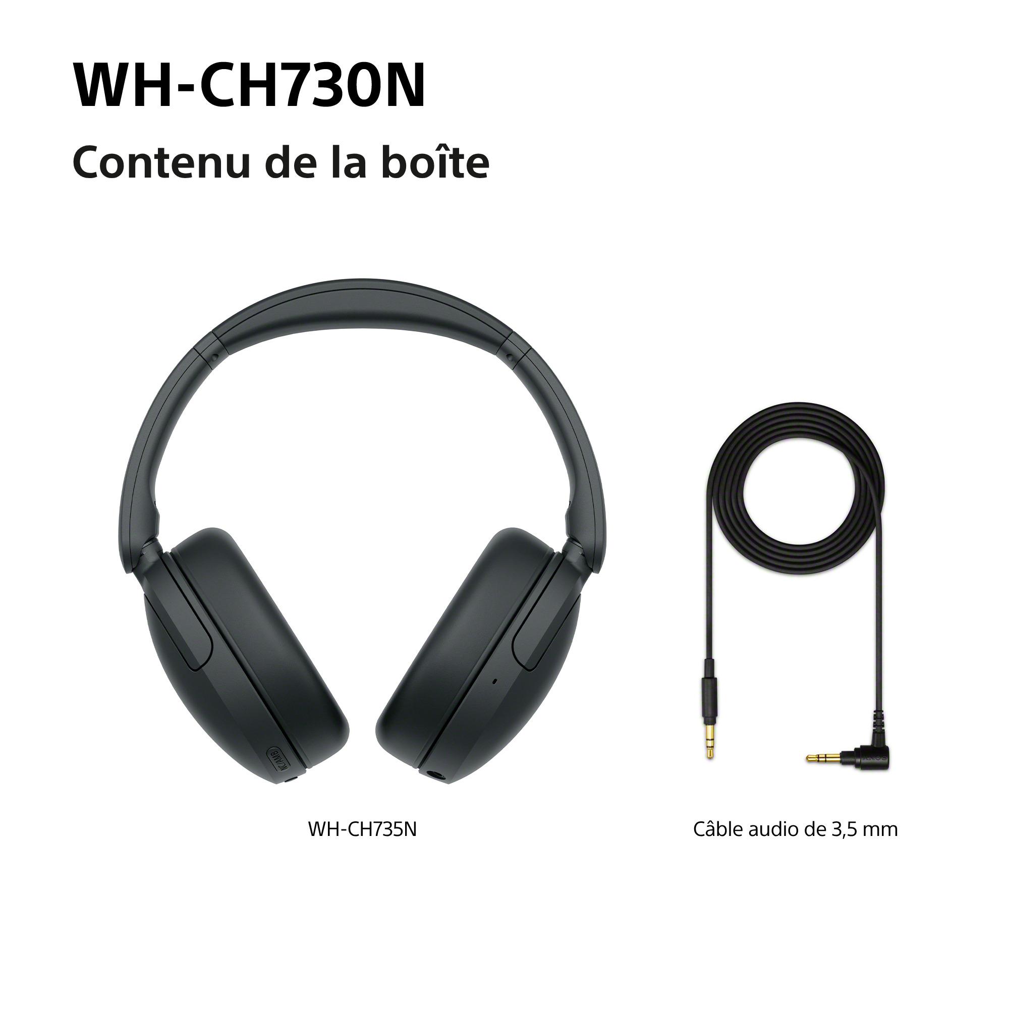 Voir la diapositive 14 : SONY Casque sans fil à réduction de bruit WH-CH730N - Noir